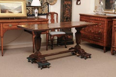 Large Tuscan Walnut Trestle Dining Table