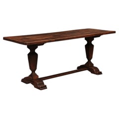 Large Tuscan Walnut Trestle Dining Table