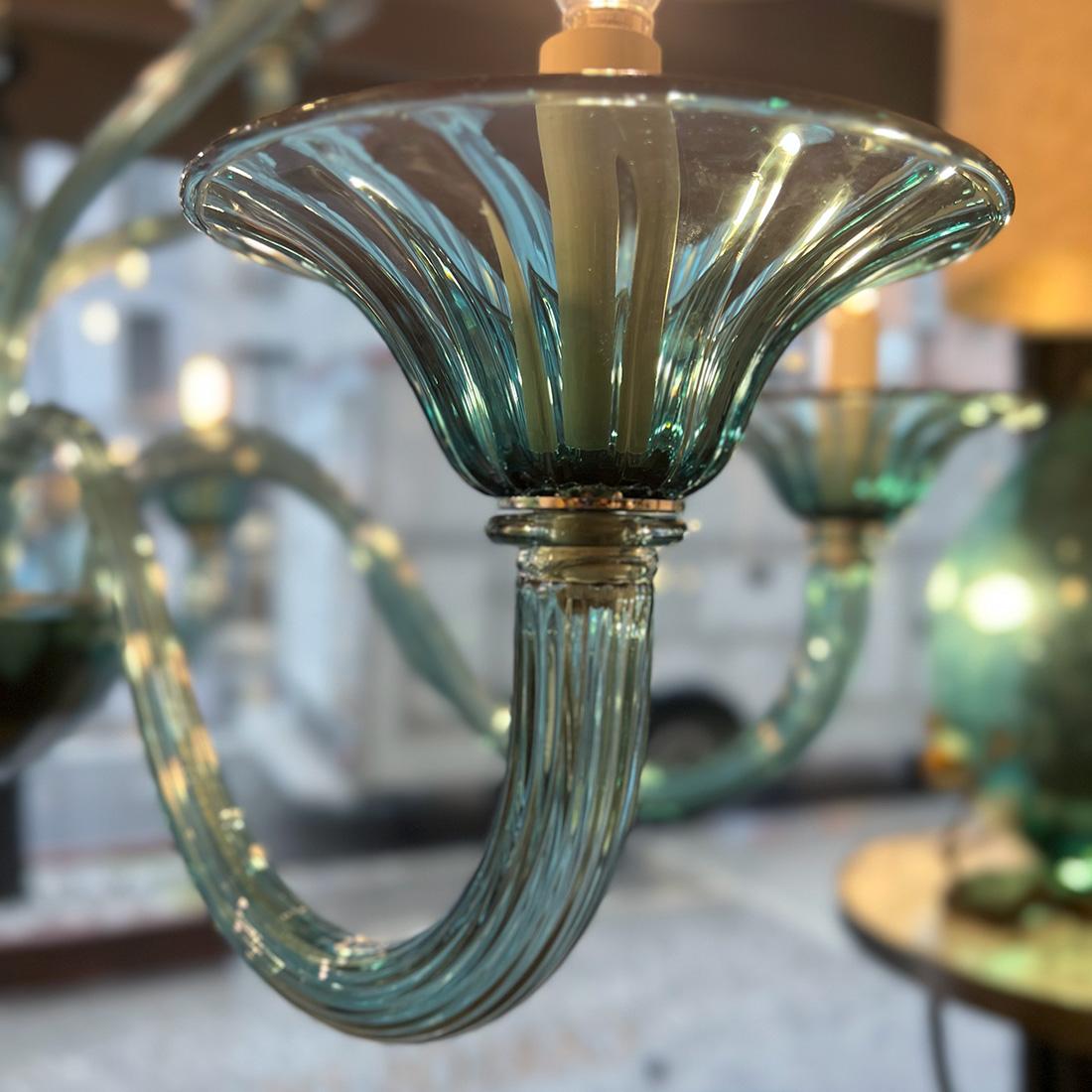 Large Twelve-Arm Murano Chandelier  In Good Condition For Sale In New York, NY