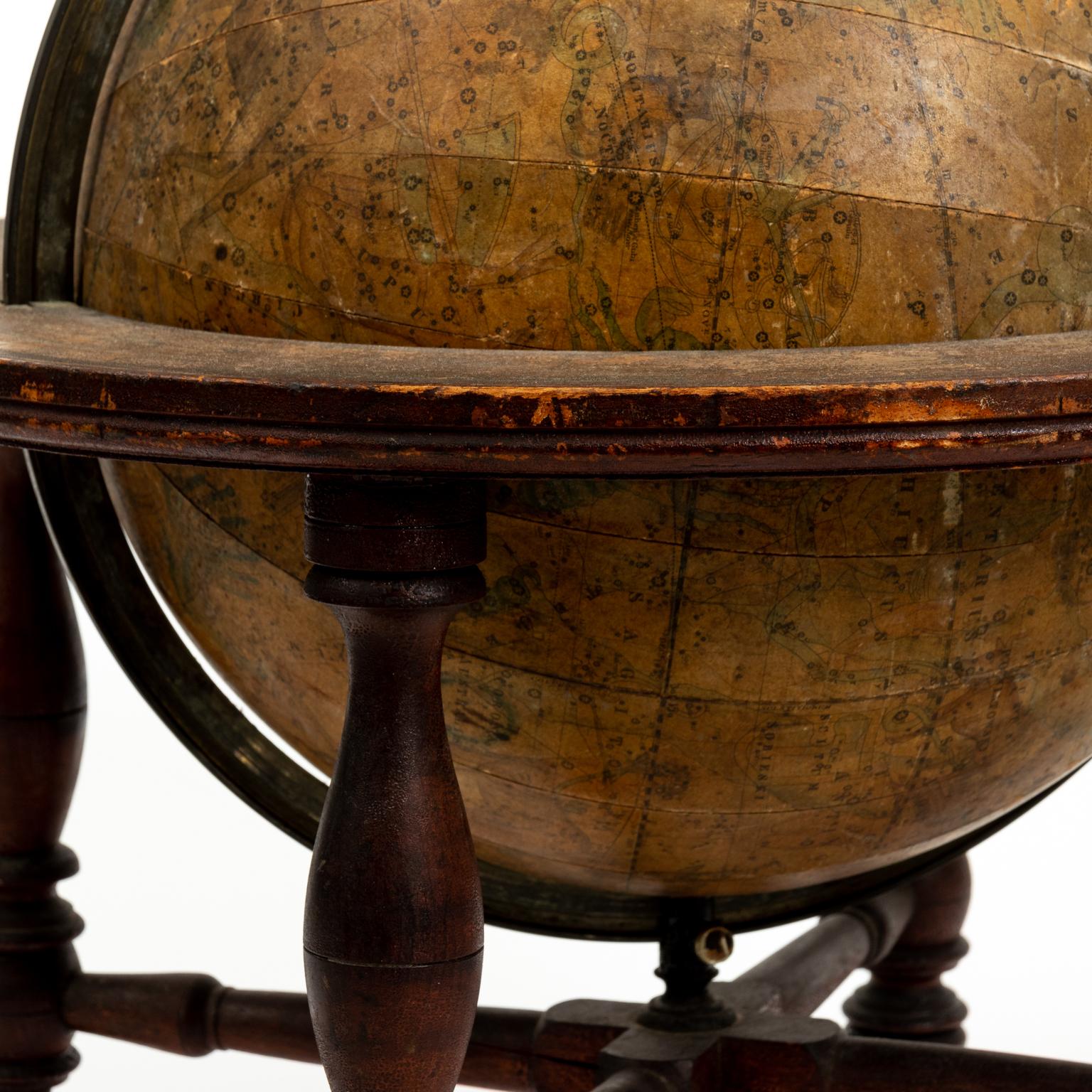 Wood Large Twelve Inch Globe 1838 For Sale