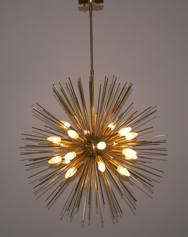 Large TwentyLight Brass Sputnik or Urchin Chandelier at 1stDibs