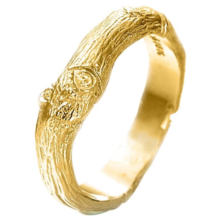 Large Twig Ring in 18k Gold For Sale