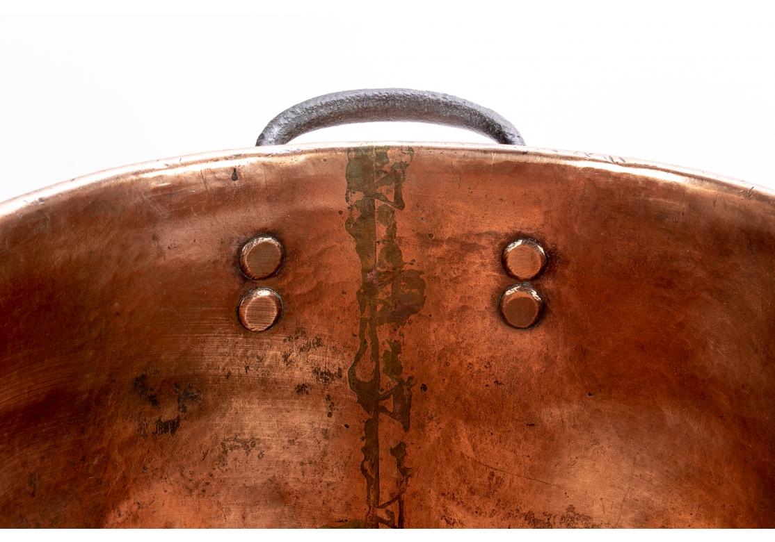 20th Century Large Twin Handled Copper Pot For Sale