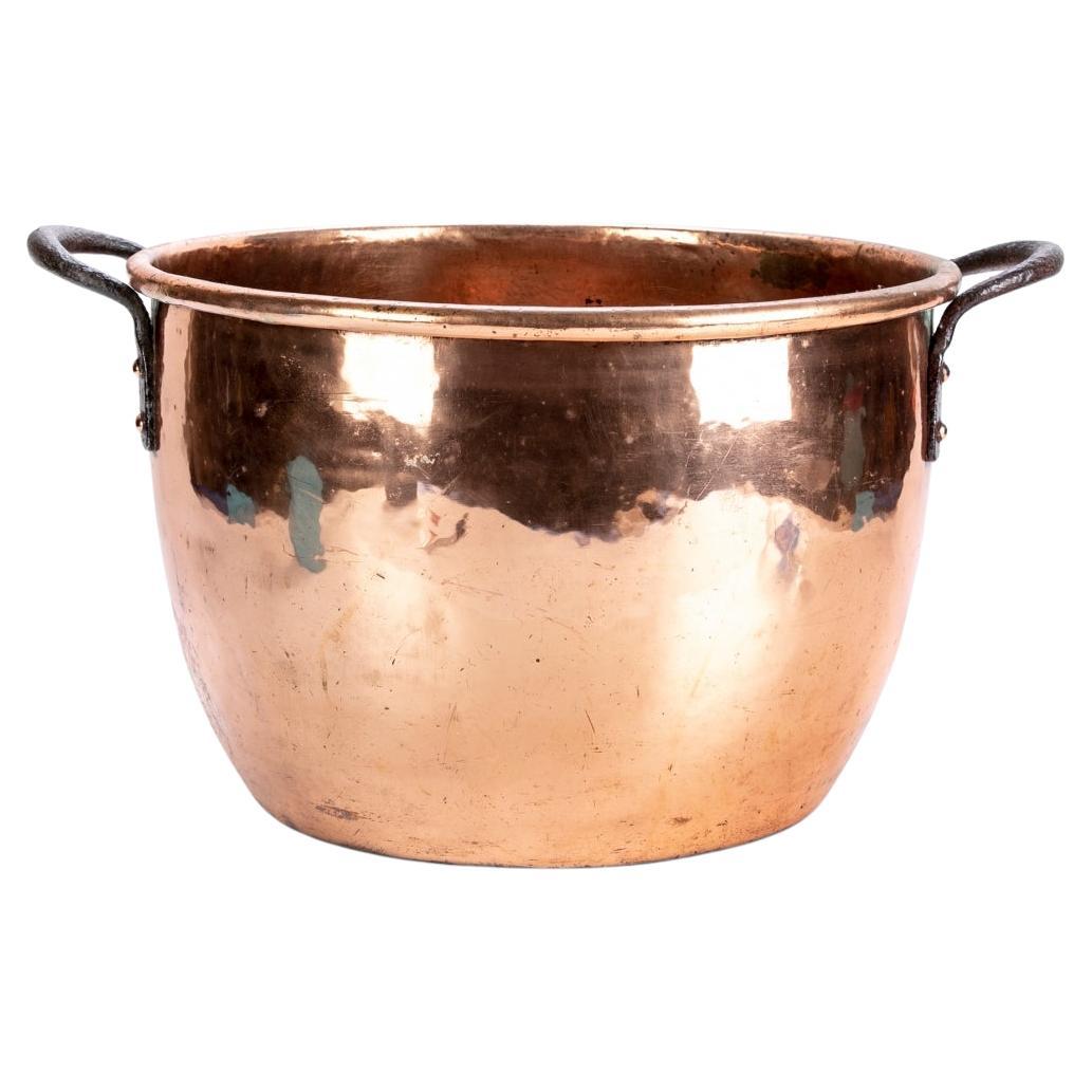 Large Twin Handled Copper Pot For Sale