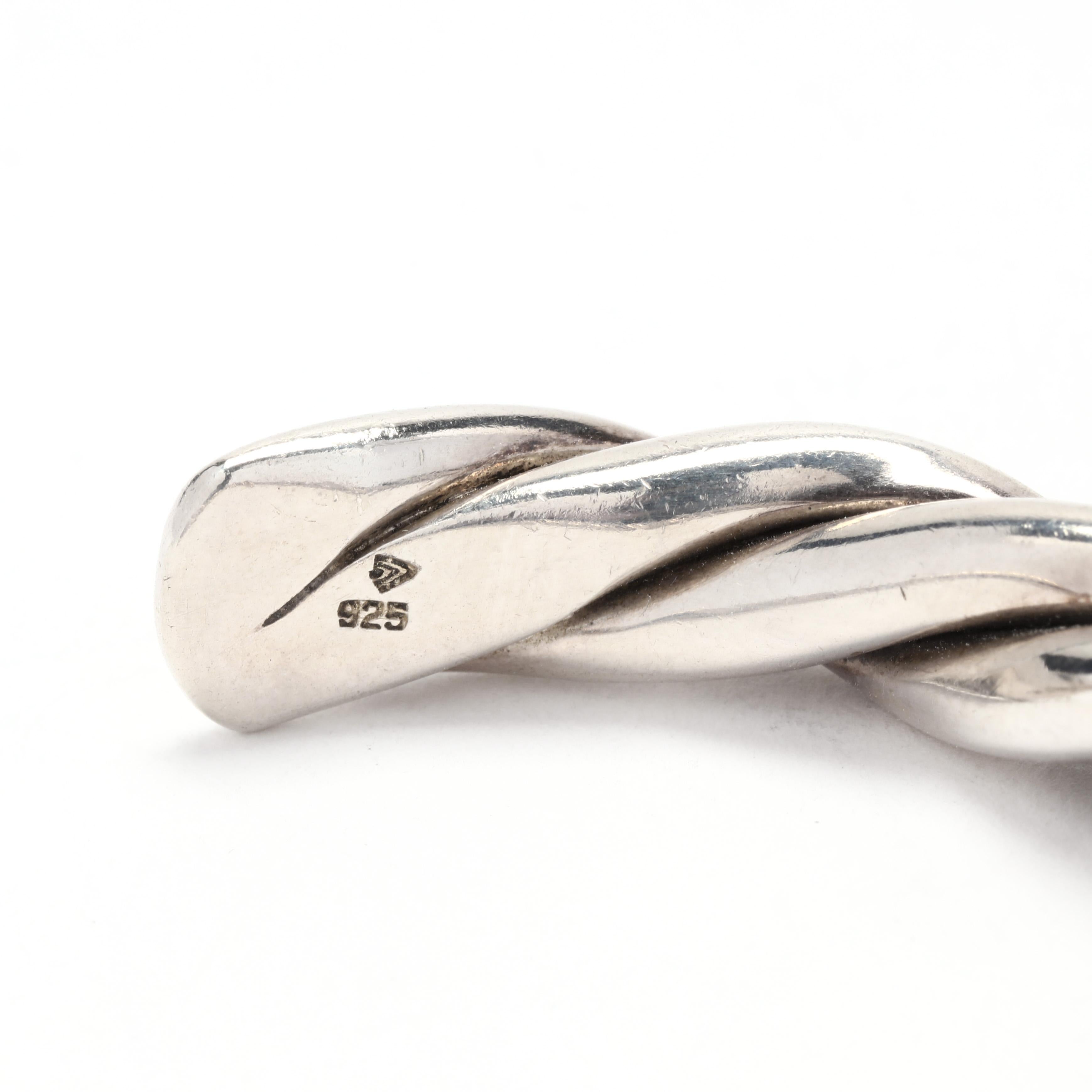 Großes gedrehtes Manschettenarmband, Sterlingsilber 1