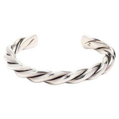 Großes gedrehtes Manschettenarmband, Sterlingsilber