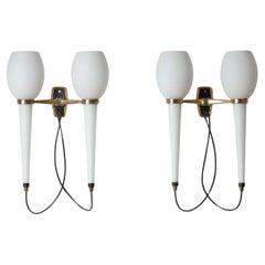 Large Two-Arm Wall Lights by Stilnovo, 1950s