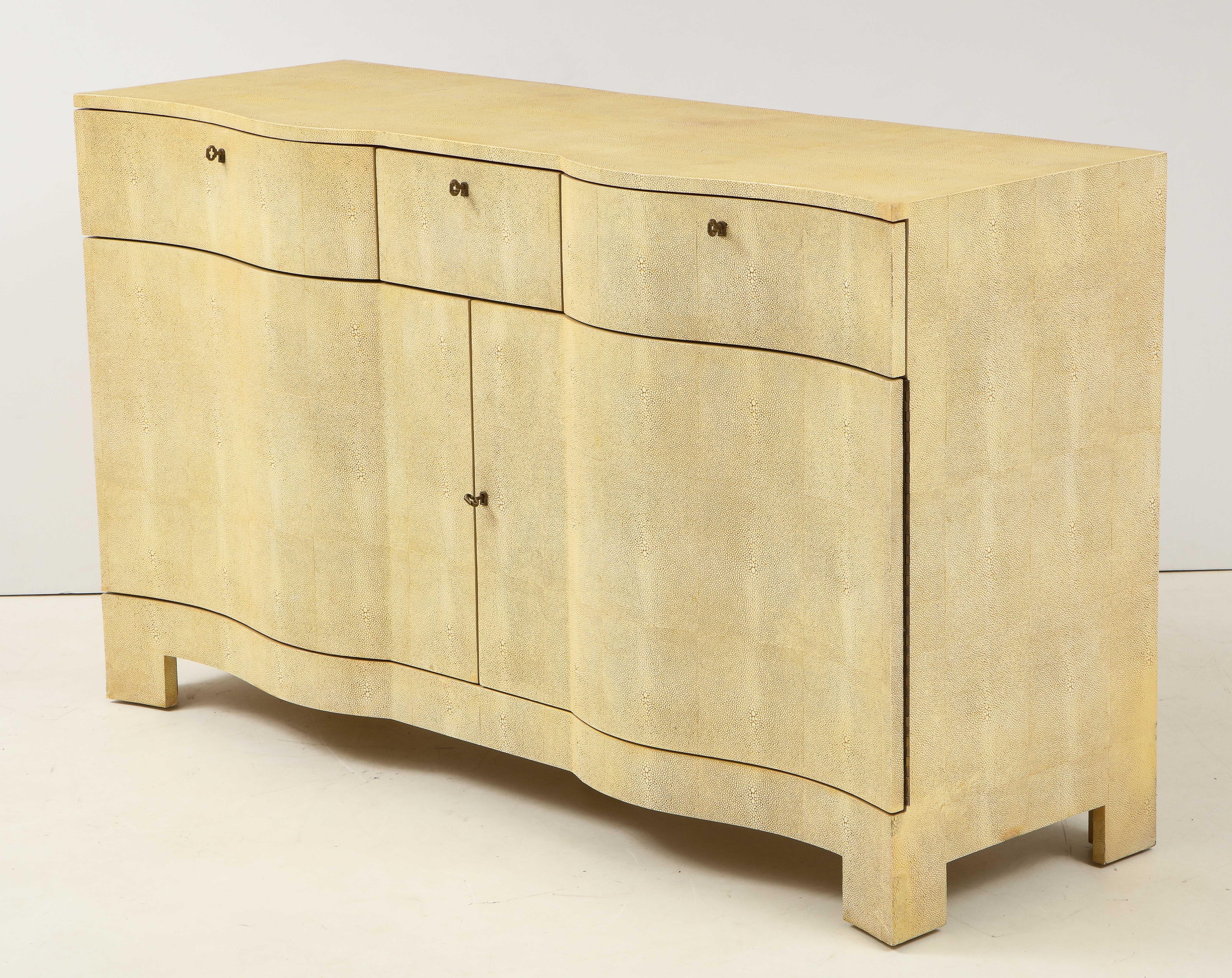 Large Two-Door Chest in the Style of Samuel Marx in Faux Shagreen 3