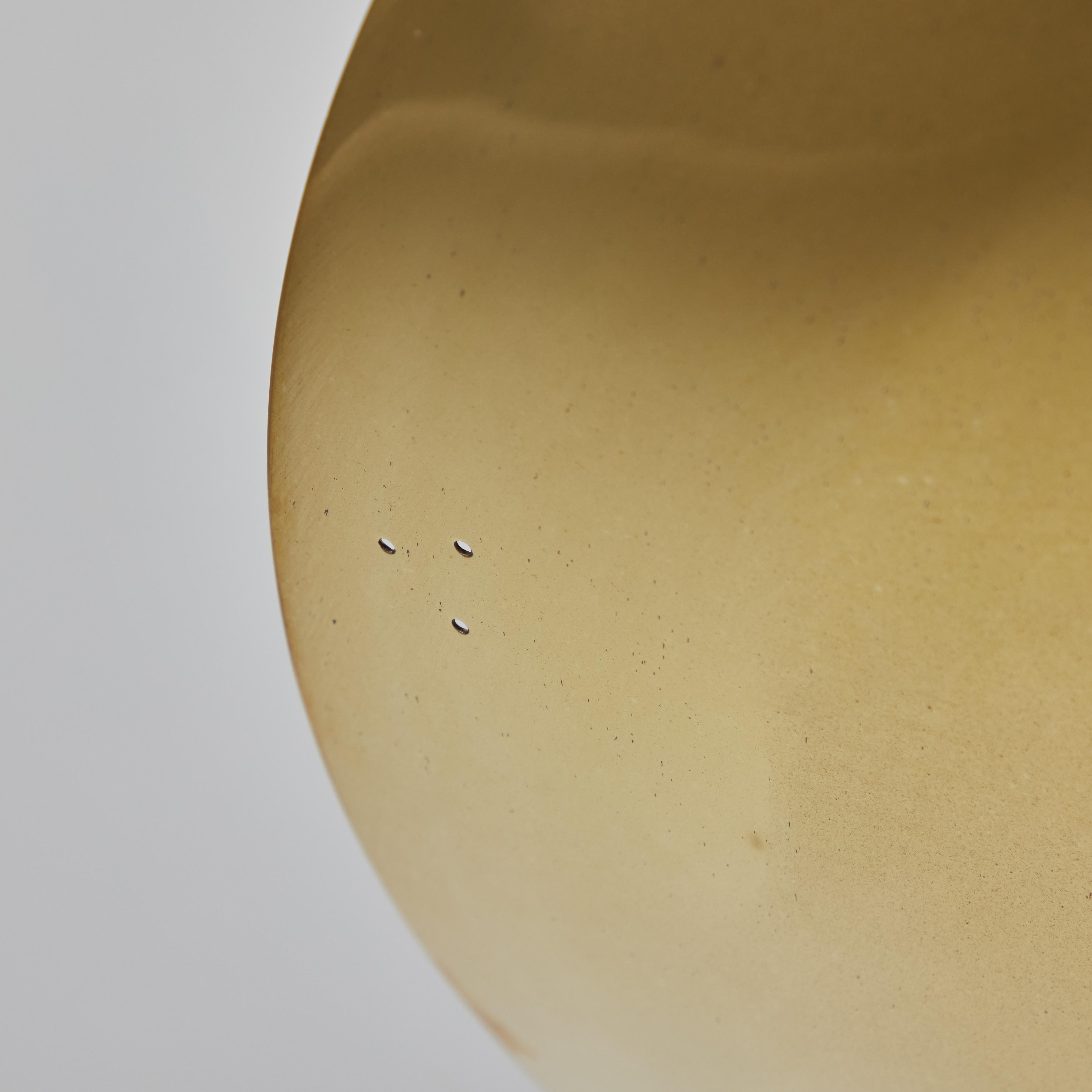 Large Raul Reyes 'Rey 30' Perforated Polished Brass Dome Ceiling Lamp For Sale 4