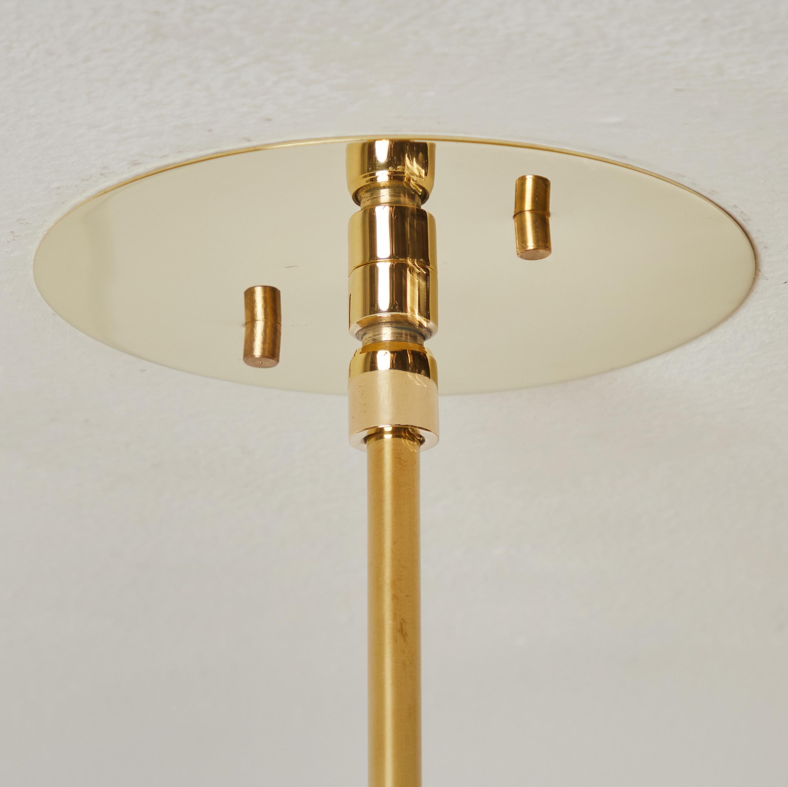 Large Raul Reyes 'Rey 30' Perforated Polished Brass Dome Ceiling Lamp For Sale 3