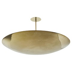 Large Raul Reyes 'Rey 30' Perforated Polished Brass Dome Chandelier