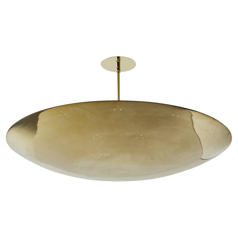 Raul Reyes Rey 30 Perforated-Brass Dome Chandelier, New