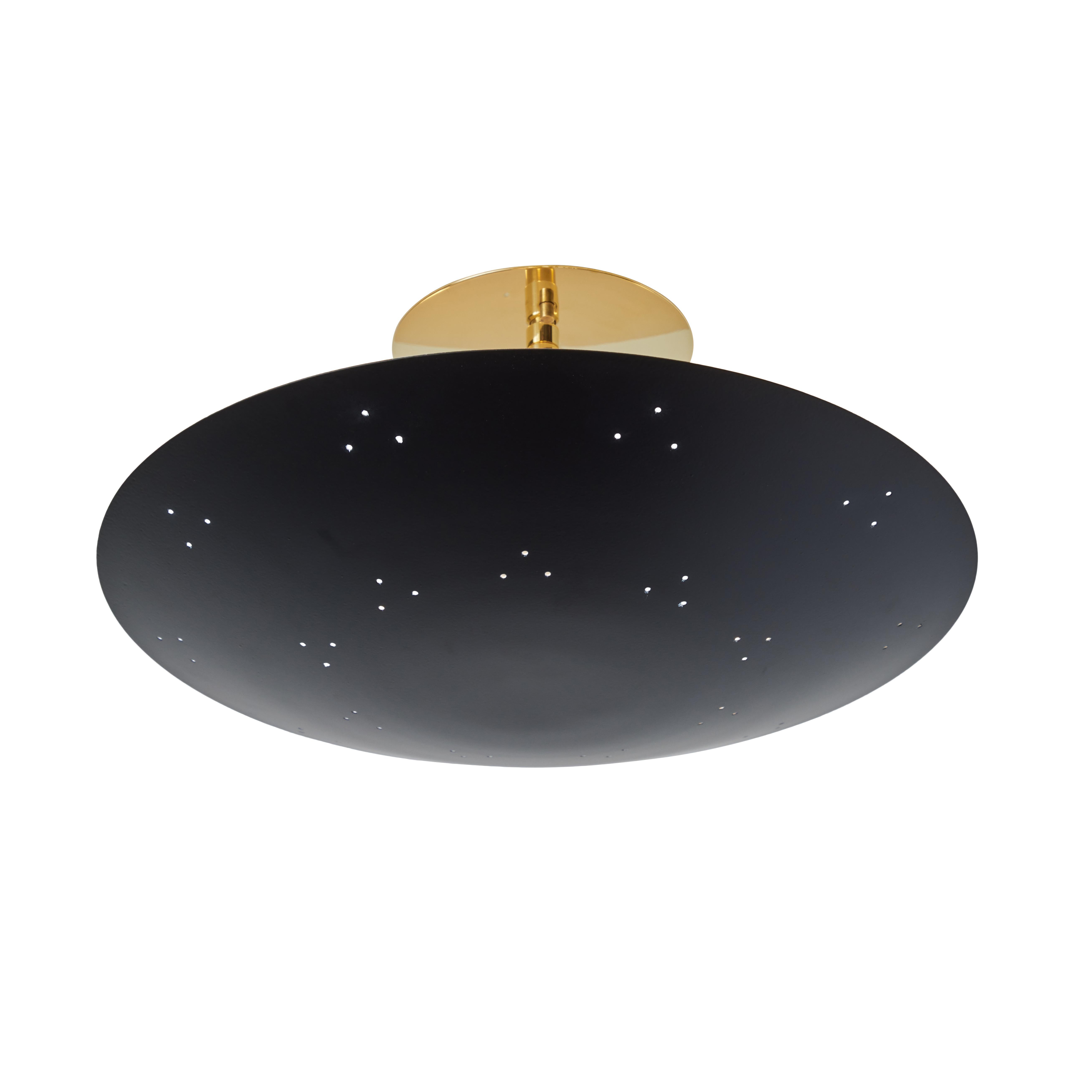 Large Two Enlighten 'Rey' Perforated Dome Ceiling Lamp in Black For Sale 5