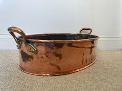 Large Two-Handled Copper Centerpiece/Planter with Patina