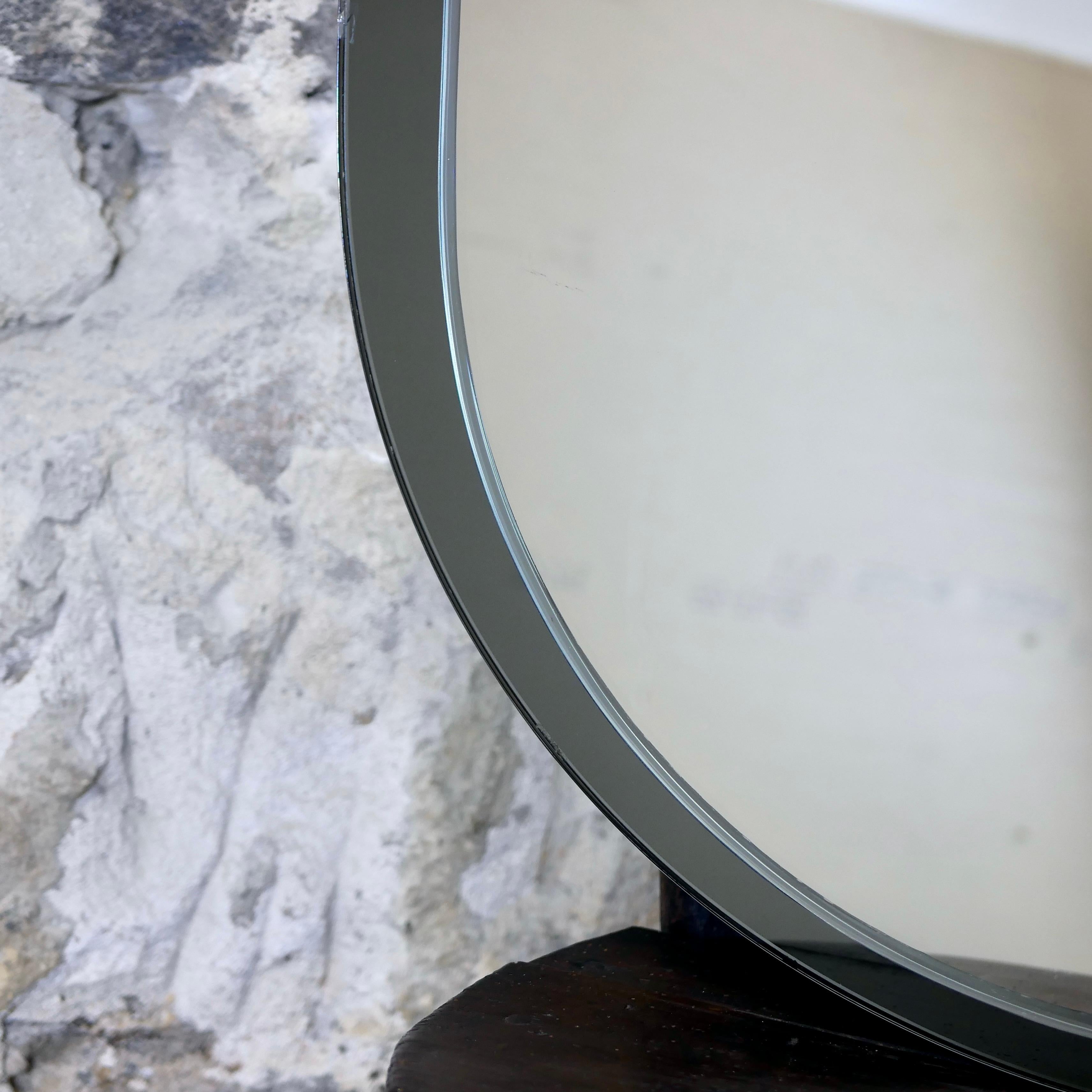 Large two layers oval mirror by Veca, made in Italy, 1970s For Sale 6