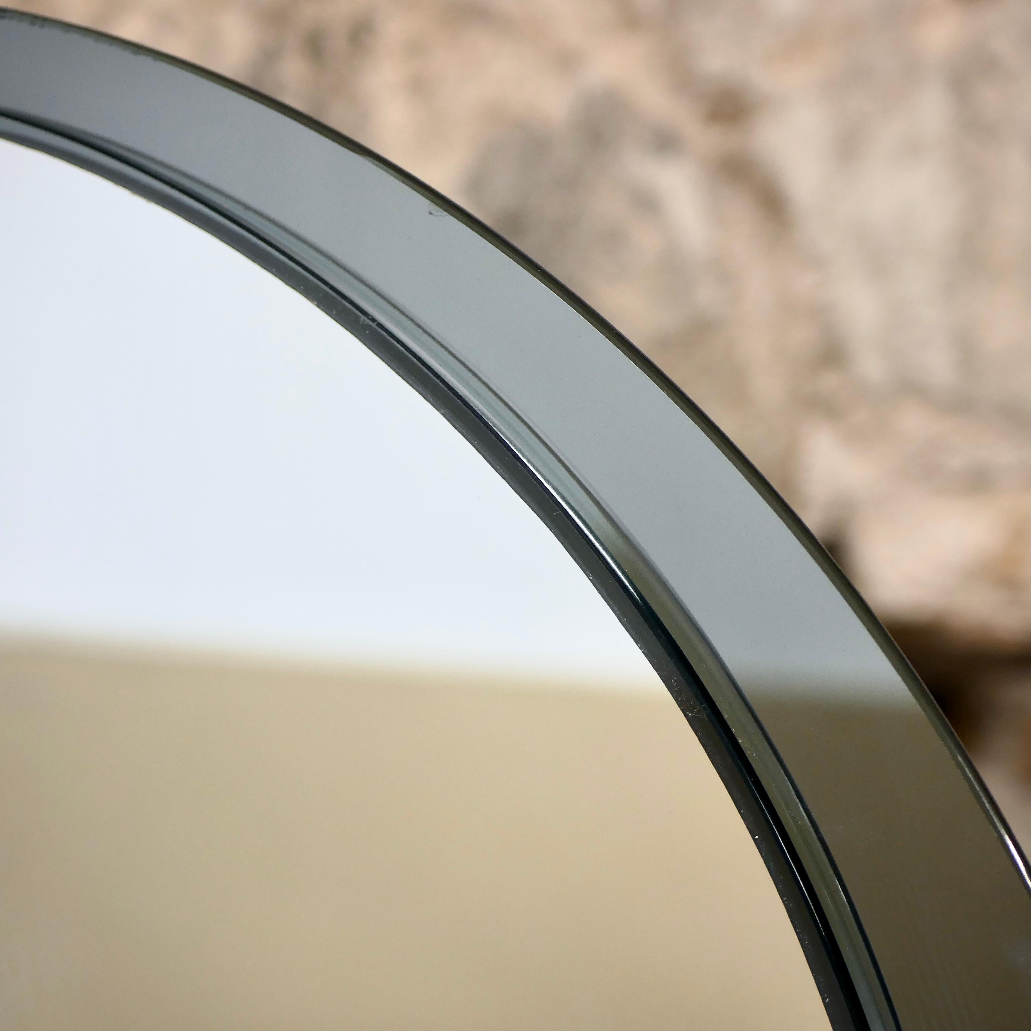 Large two layers oval mirror by Veca, made in Italy, 1970s For Sale 1