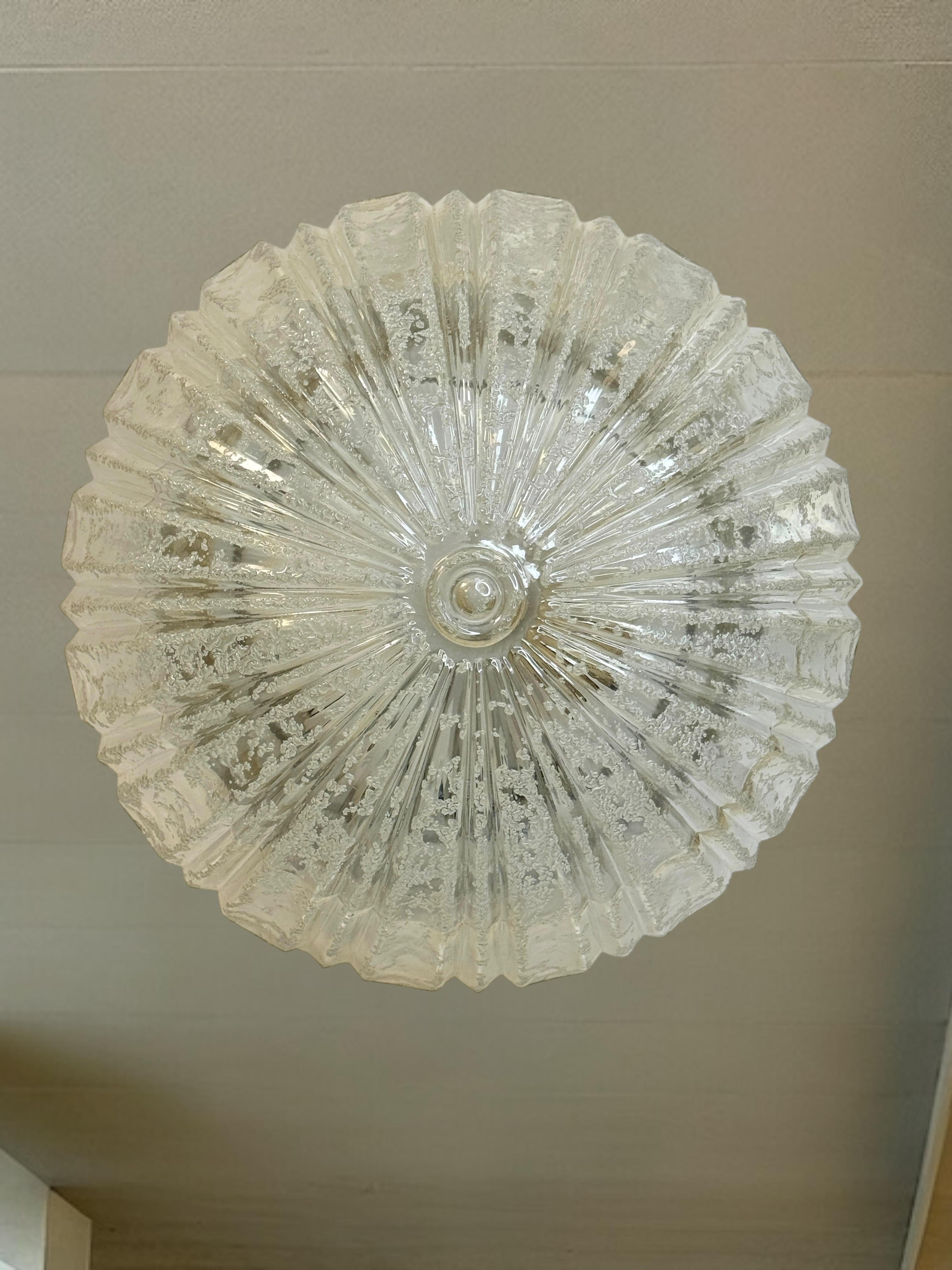 large two light Futuristic Pattern Limburg Flush Mount Ceiling Light, 1960s For Sale 8