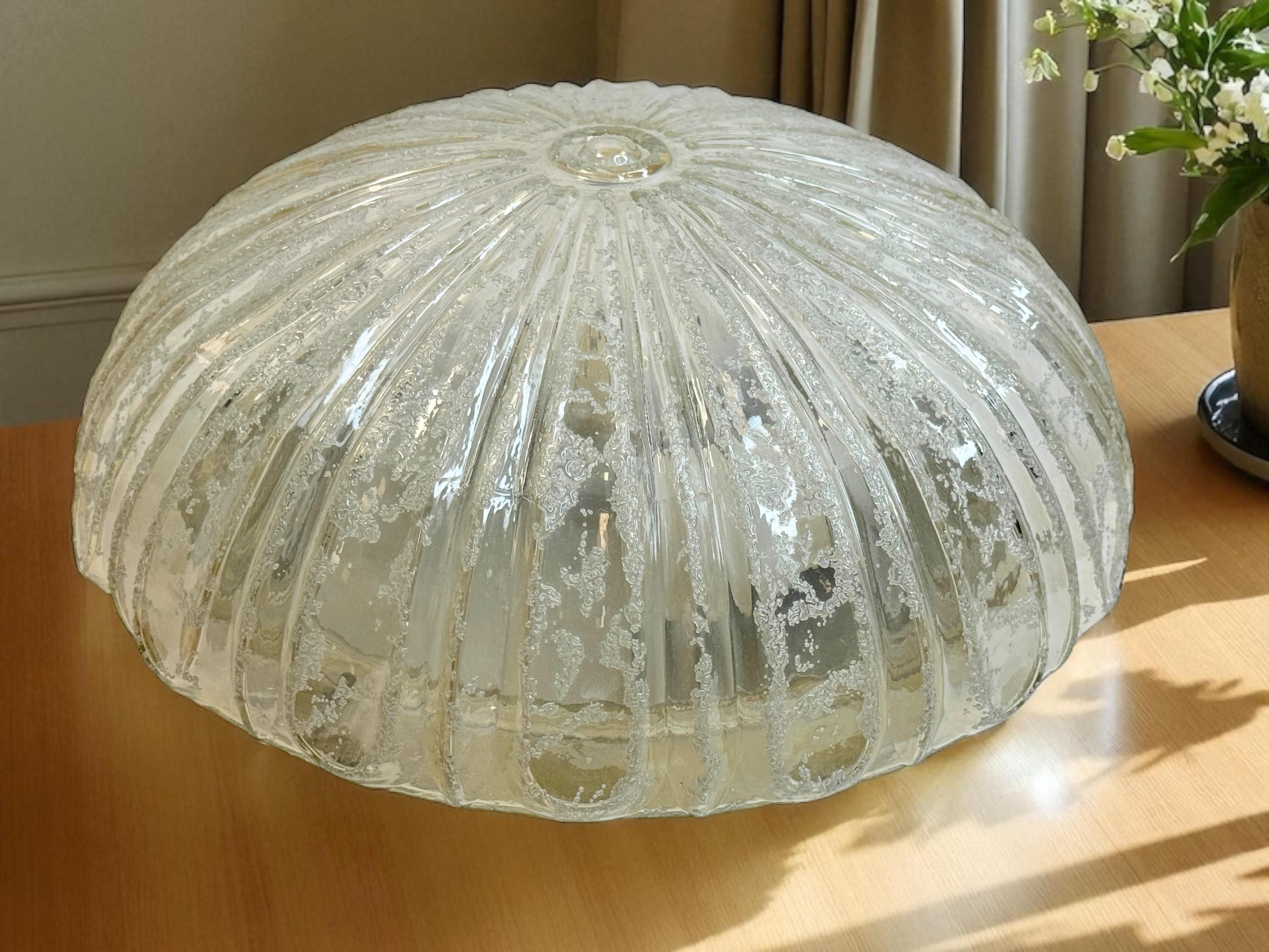 large two light Futuristic Pattern Limburg Flush Mount Ceiling Light, 1960s For Sale 10