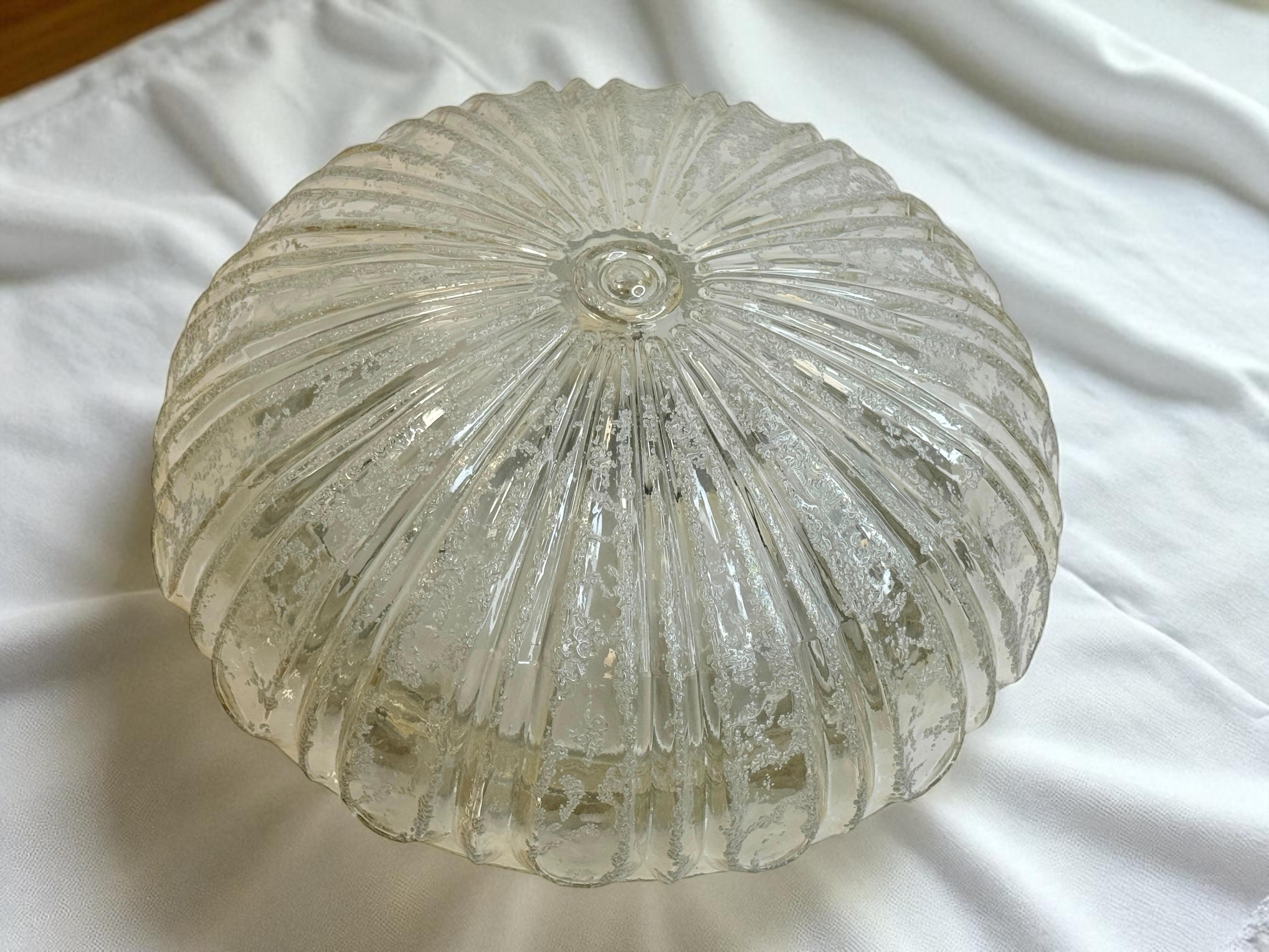 large two light Futuristic Pattern Limburg Flush Mount Ceiling Light, 1960s For Sale 11