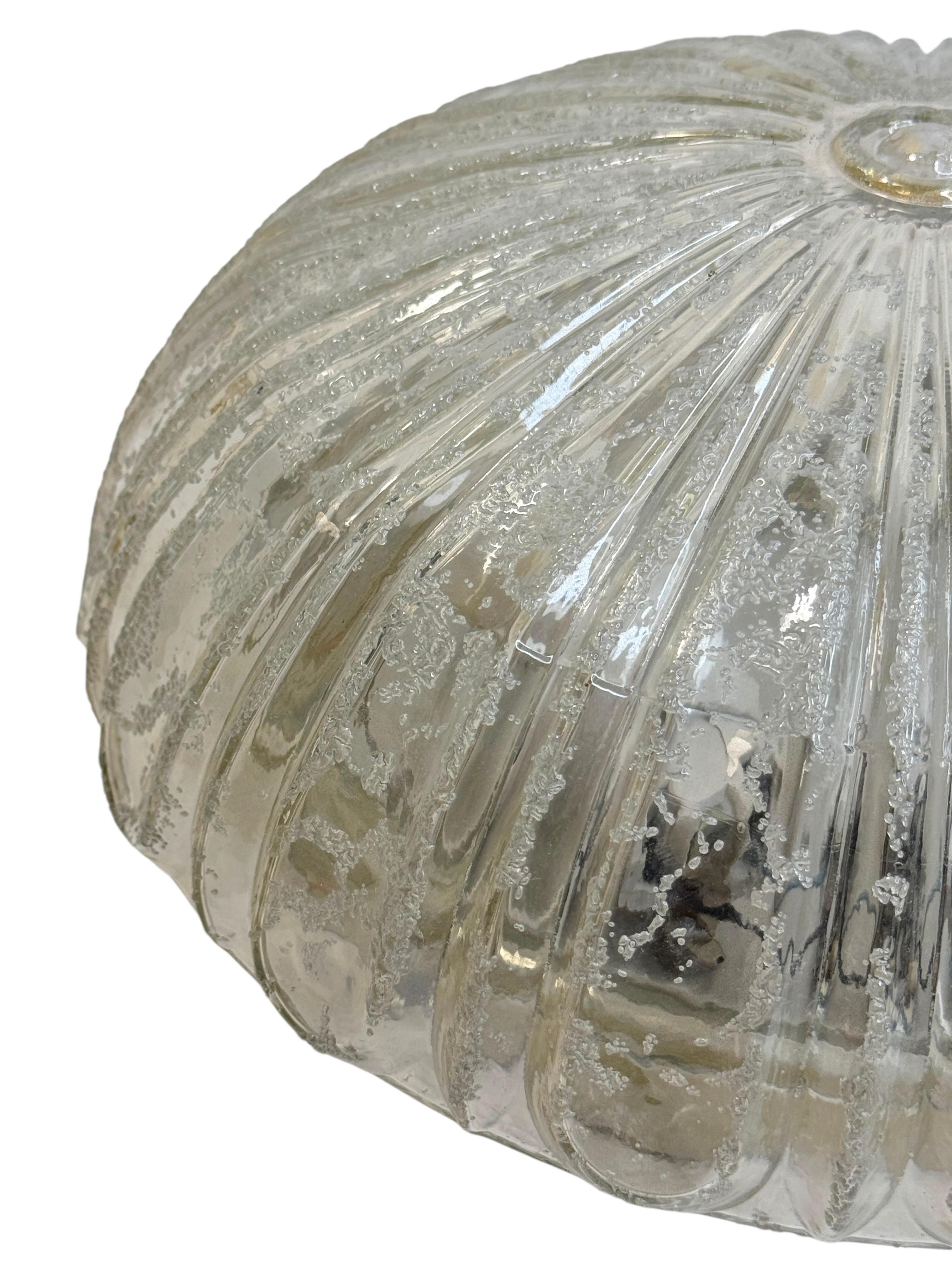 German large two light Futuristic Pattern Limburg Flush Mount Ceiling Light, 1960s For Sale