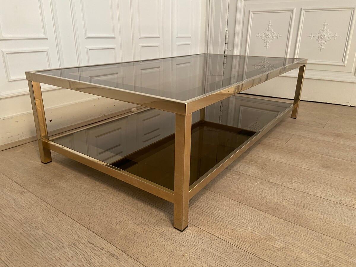 20th Century Large Two-Tier Coffee Table in the Style of Romeo Rega, 1970s