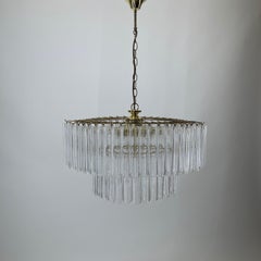 Large Two Tier Elegant Sparkling Lucite Chandelier, Austria 1970s