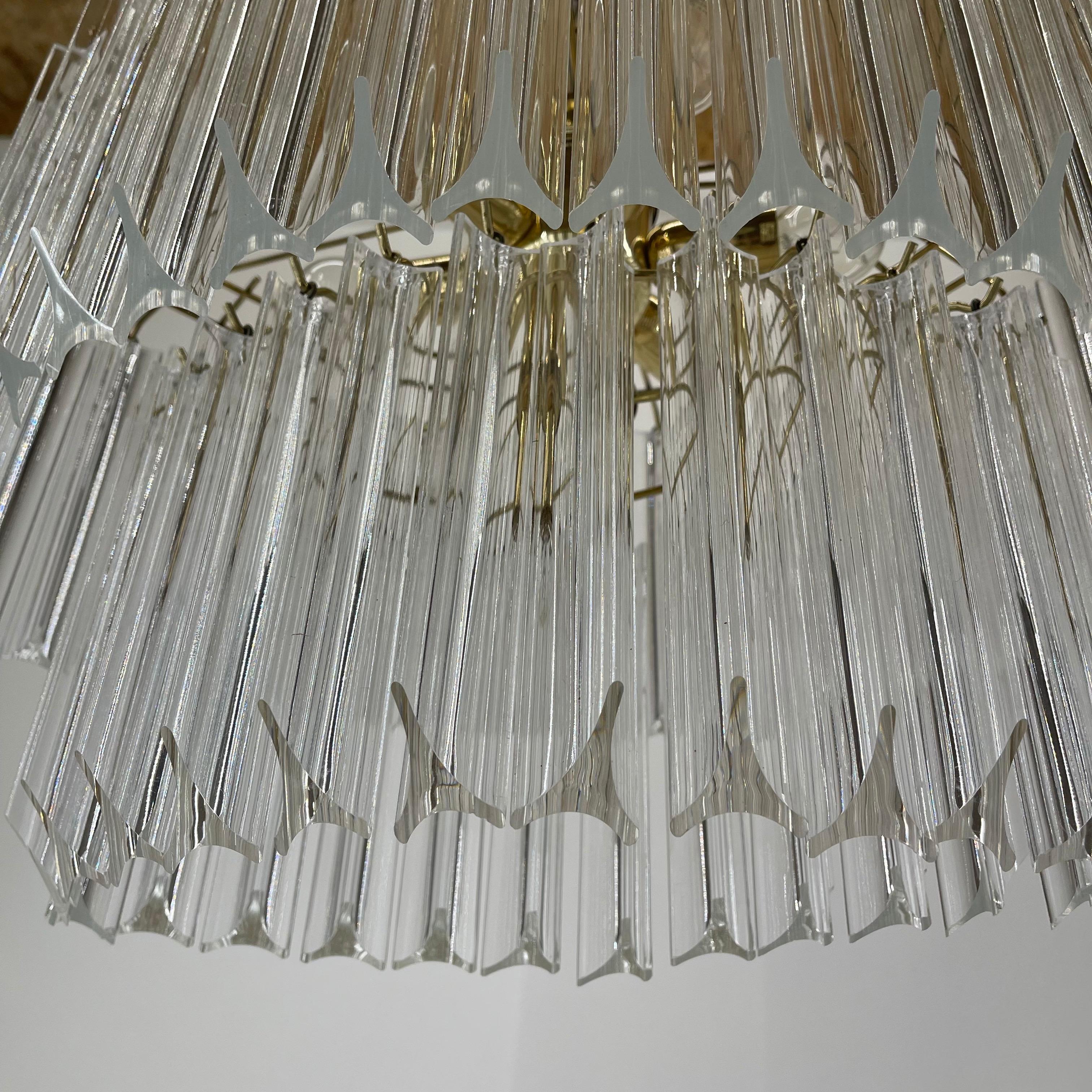 Large Two Tier Elegant Sparkling Lucite Chandelier, Austria 1970s In Good Condition For Sale In Vienna, AT