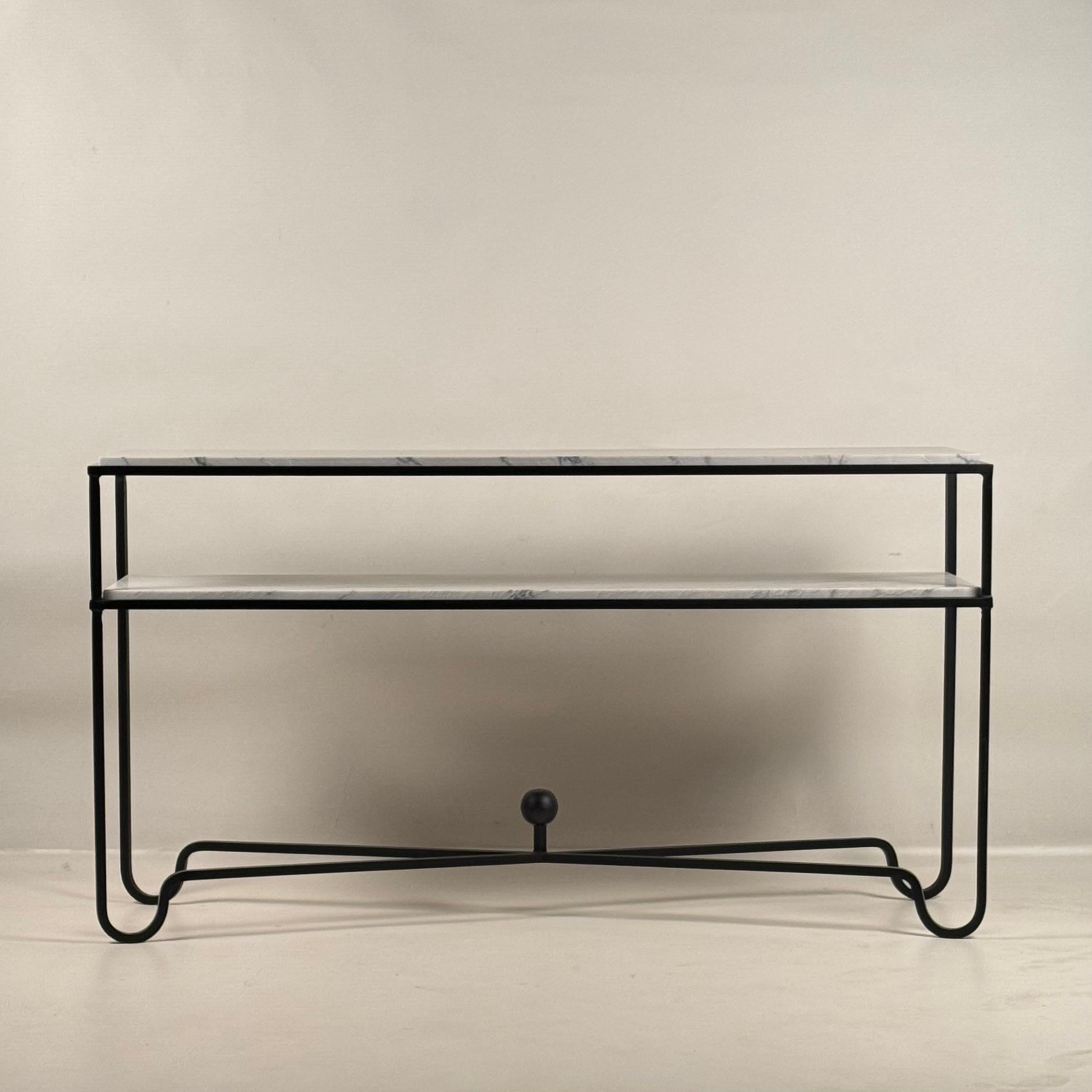 American Large Two-Tier 'Entretoise' Console by Design Frères For Sale