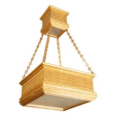 Large Two-Tier Giltwood Pendant by Carlos Villegas