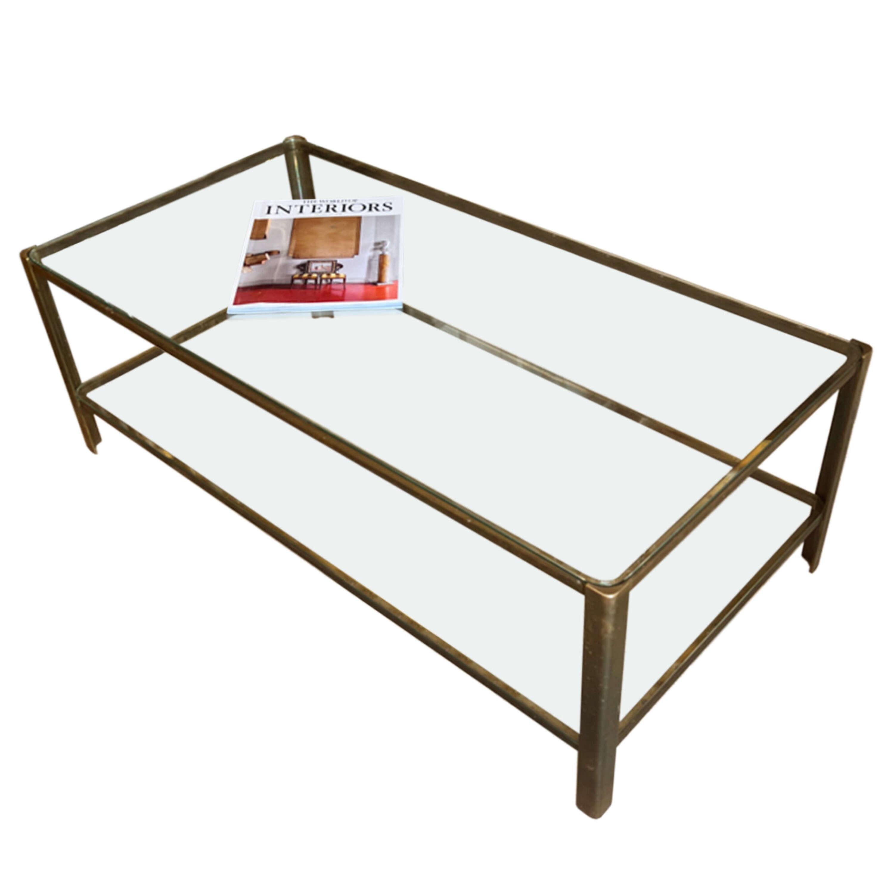 Mid-Century Modern Large Two Tier Midcentury Coffee Table Designed by Jacques Théophile Lepelletier en vente