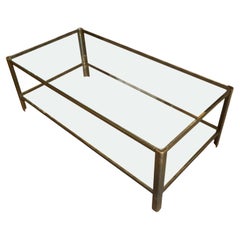 Large Two Tier Midcentury Coffee Table Designed by Jacques Théophile Lepelletier