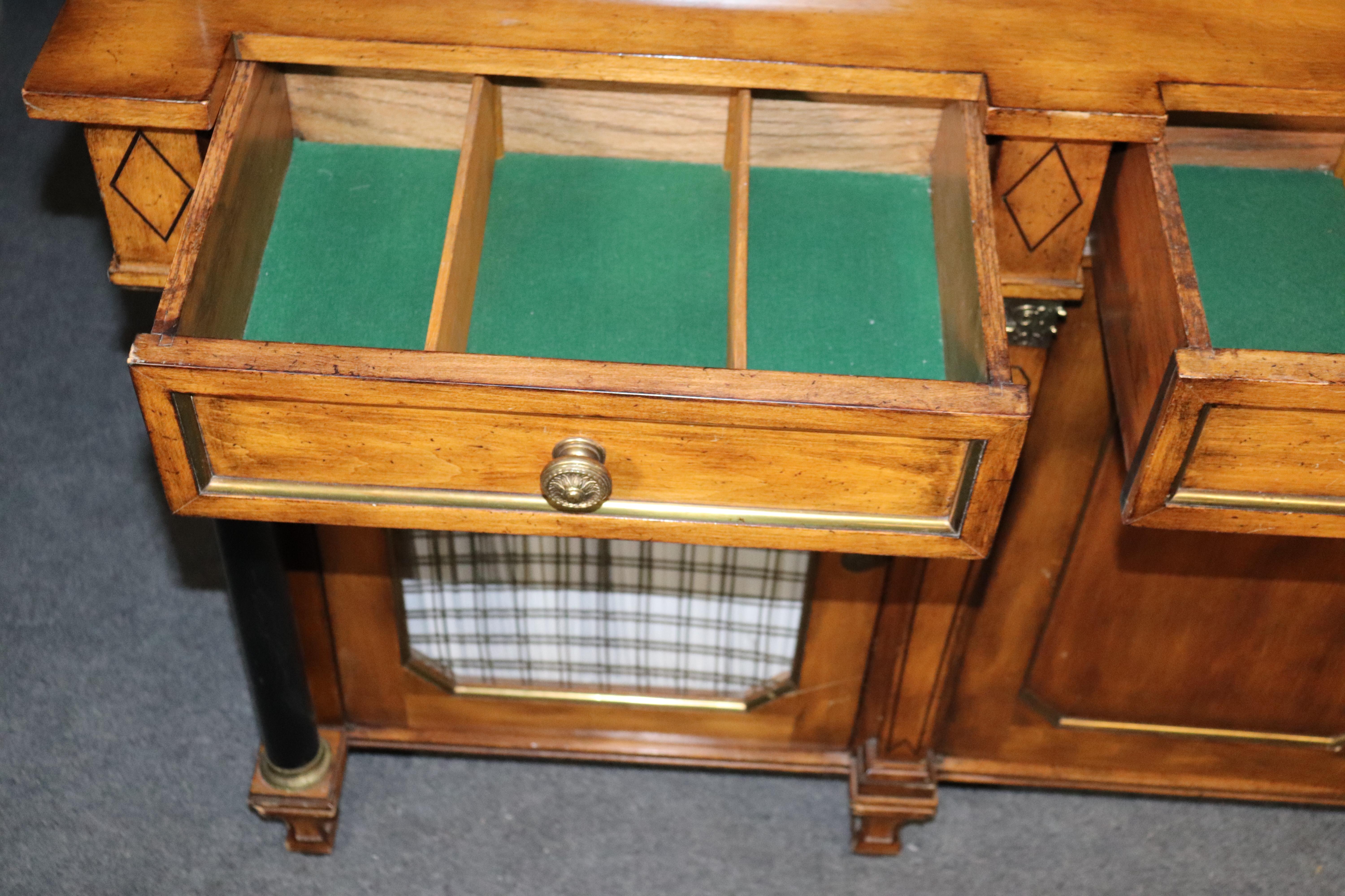 Large Two-Tier Walnut French Regency Bronze Mounted Sideboard Buffet Server 3