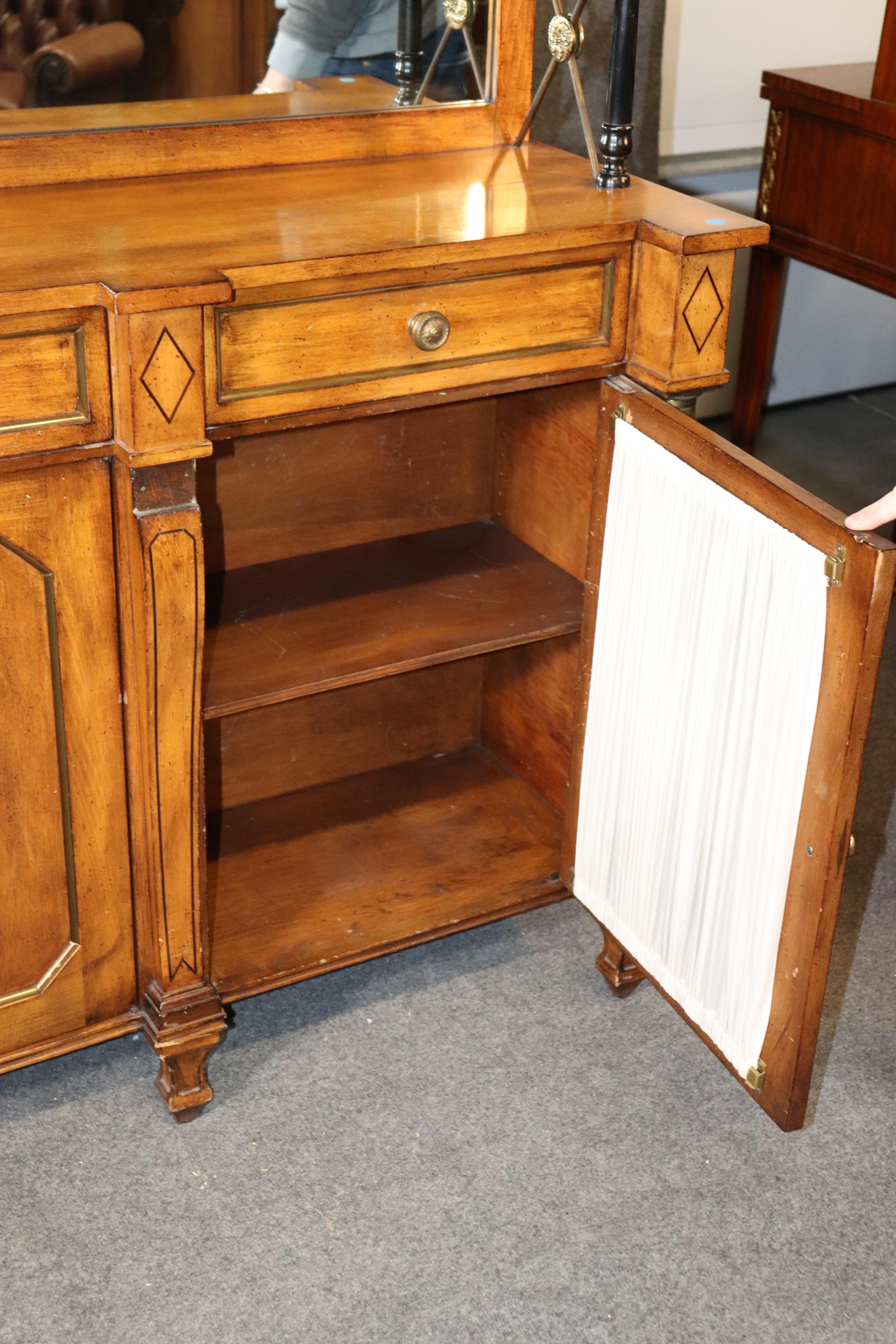 Large Two-Tier Walnut French Regency Bronze Mounted Sideboard Buffet Server 5