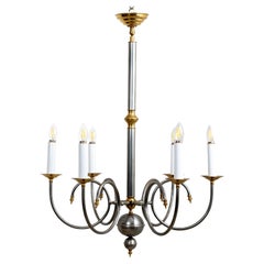 Large Two Tone Six Arm Chandelier