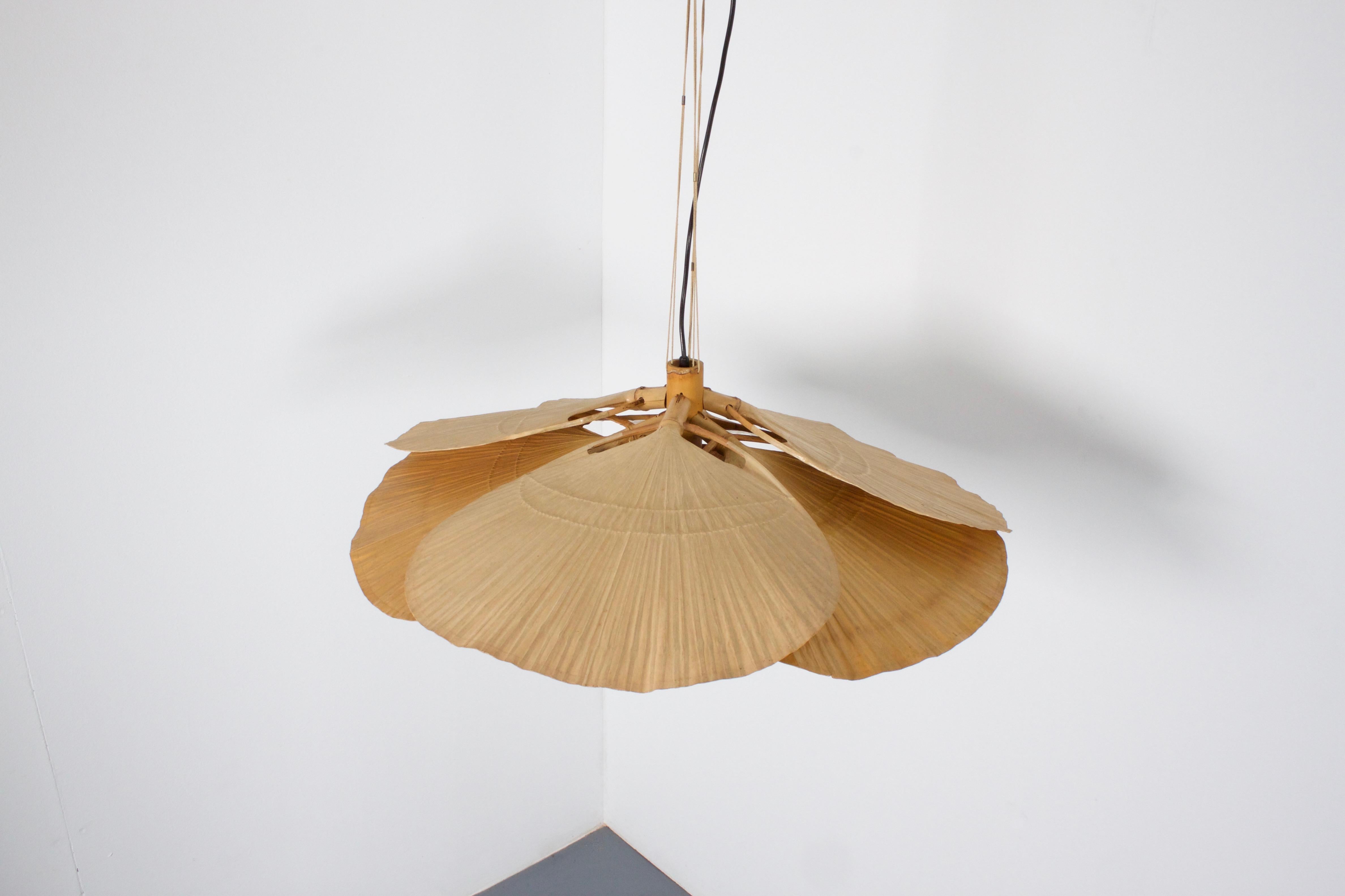 Japonisme Large ‘Uchiwa’ Chandelier by Ingo Maurer, 1970s
