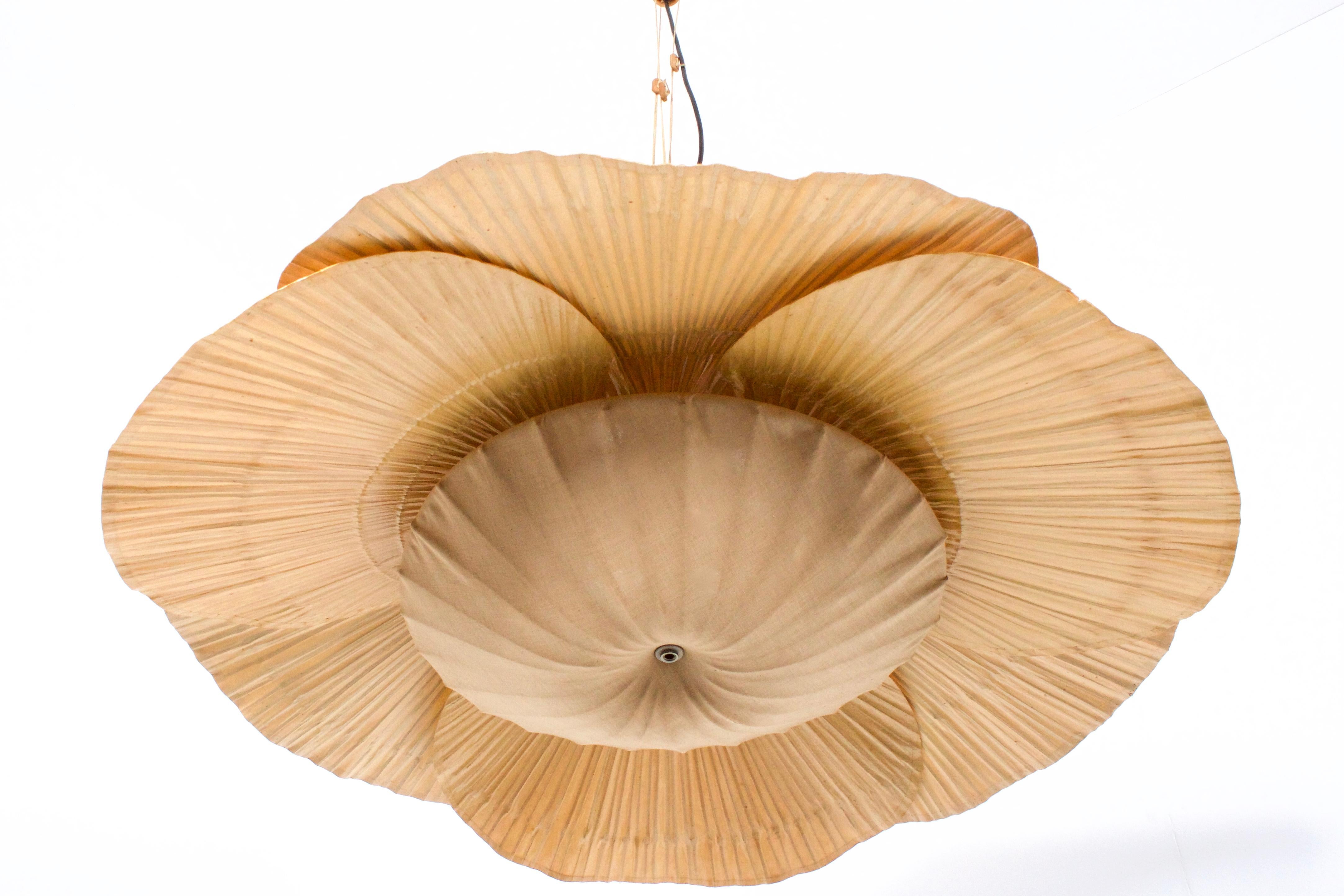 Large Uchiwa Hana Chandelier by Ingo Maurer, 1970s In Good Condition In Echt, NL