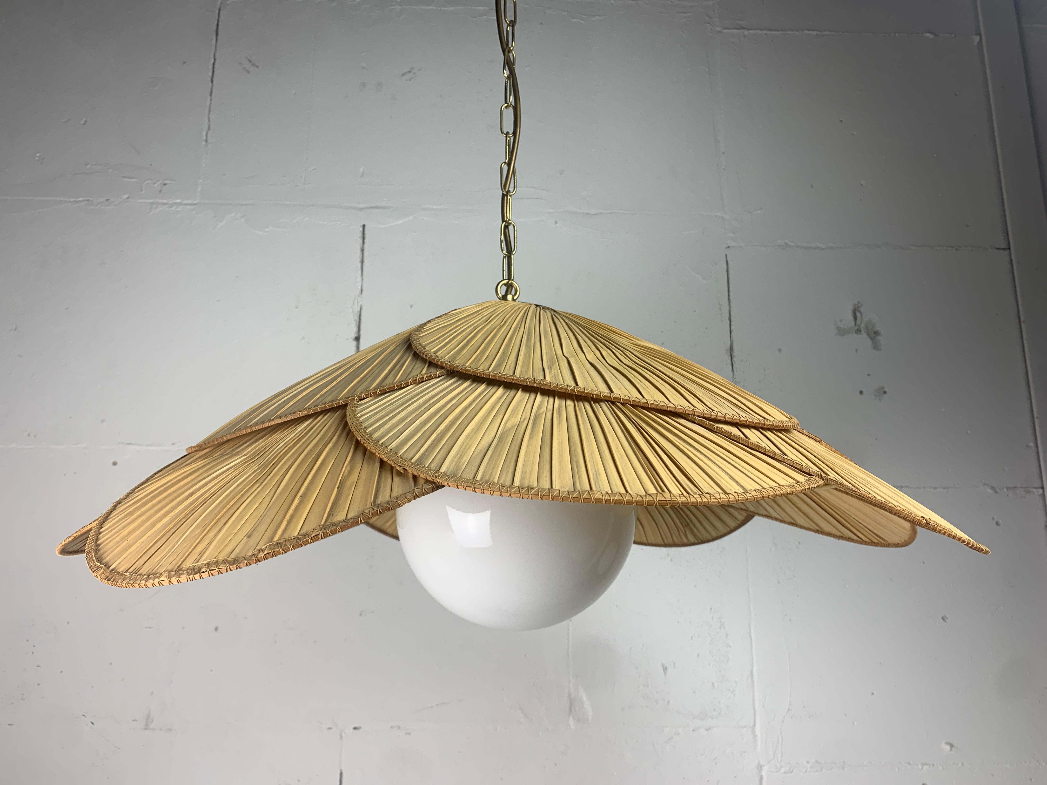 Gran lámpara de techo colgante estilo ventilador Uchiwa, 1975 en venta 3