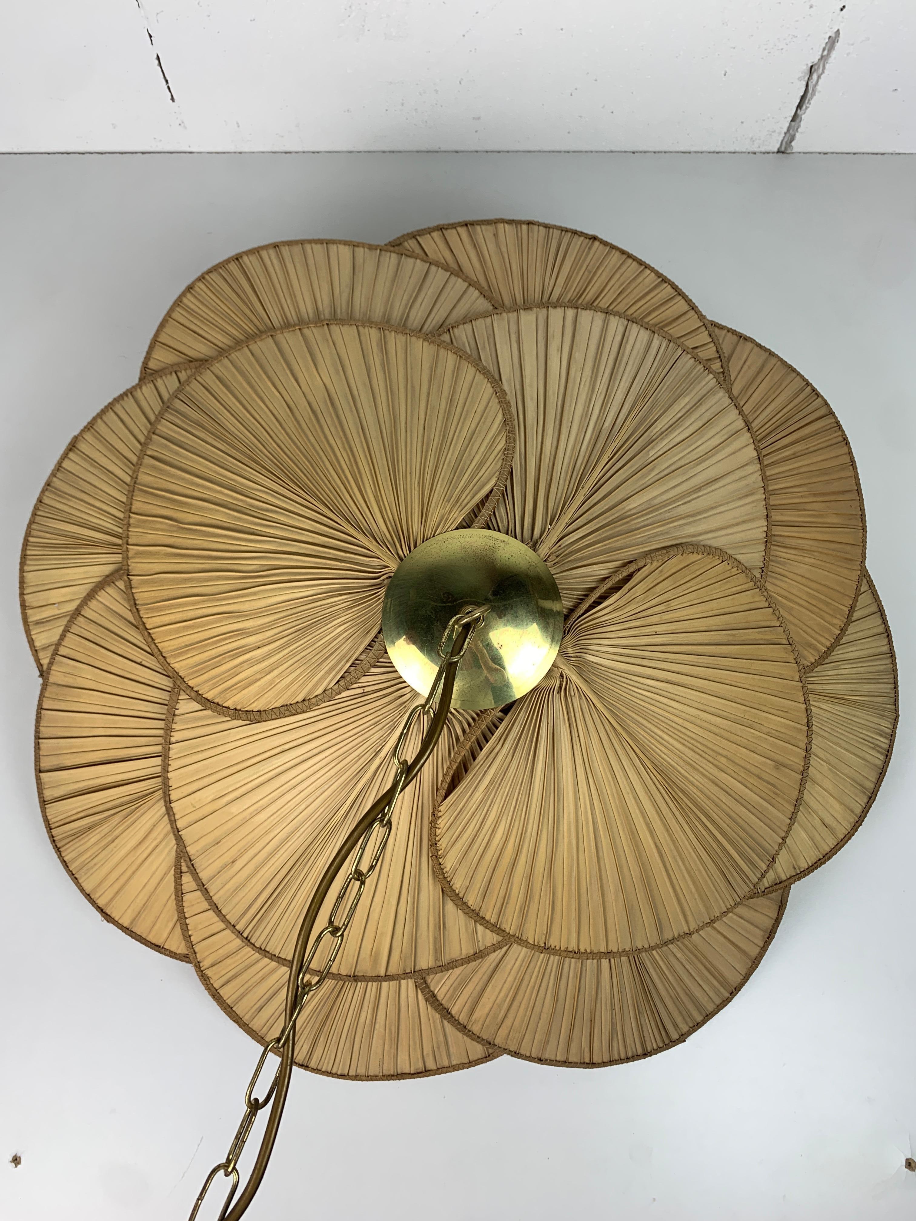 Gran lámpara de techo colgante estilo ventilador Uchiwa, 1975 en venta 7