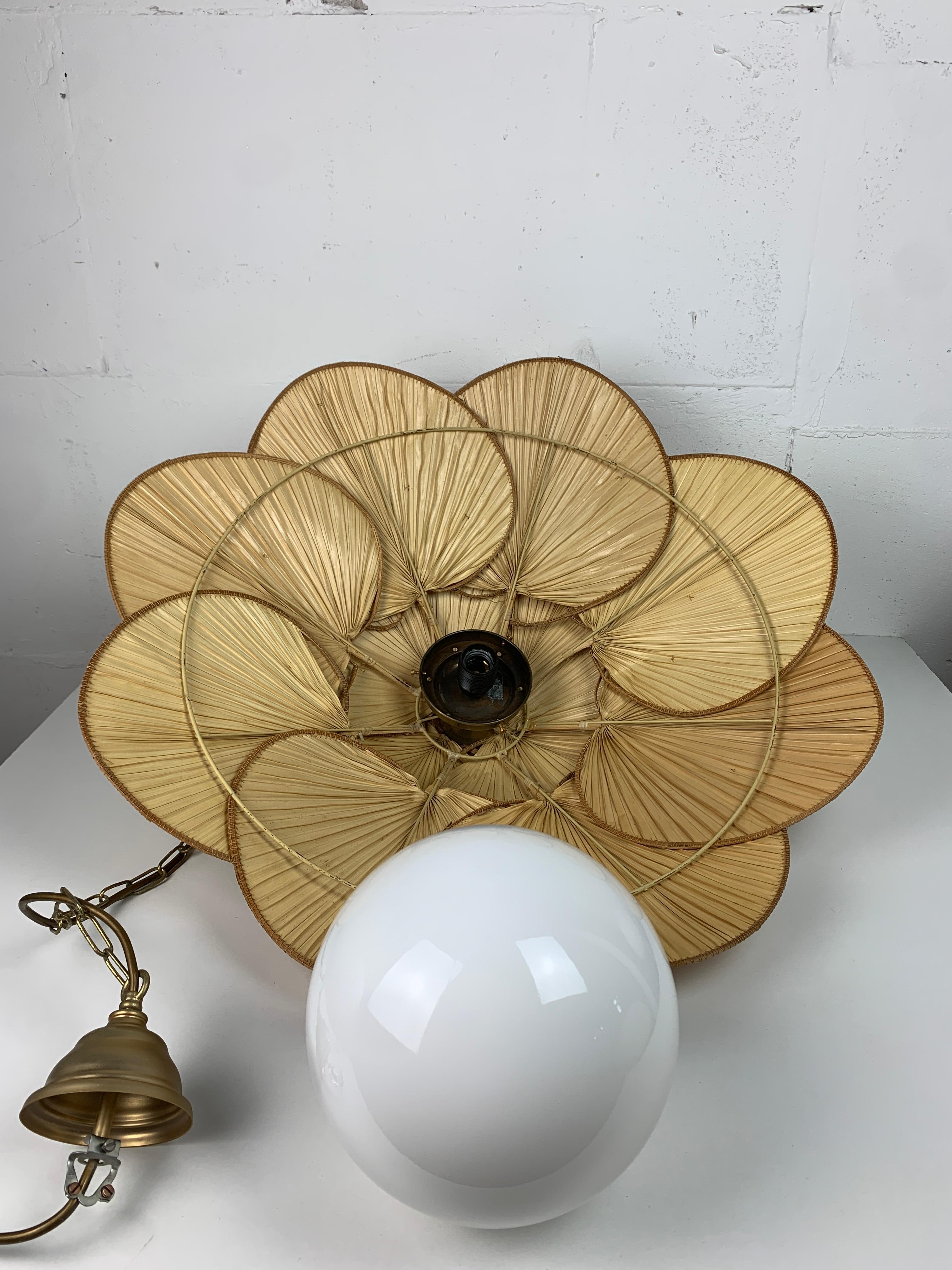 Gran lámpara de techo colgante estilo ventilador Uchiwa, 1975 en venta 9