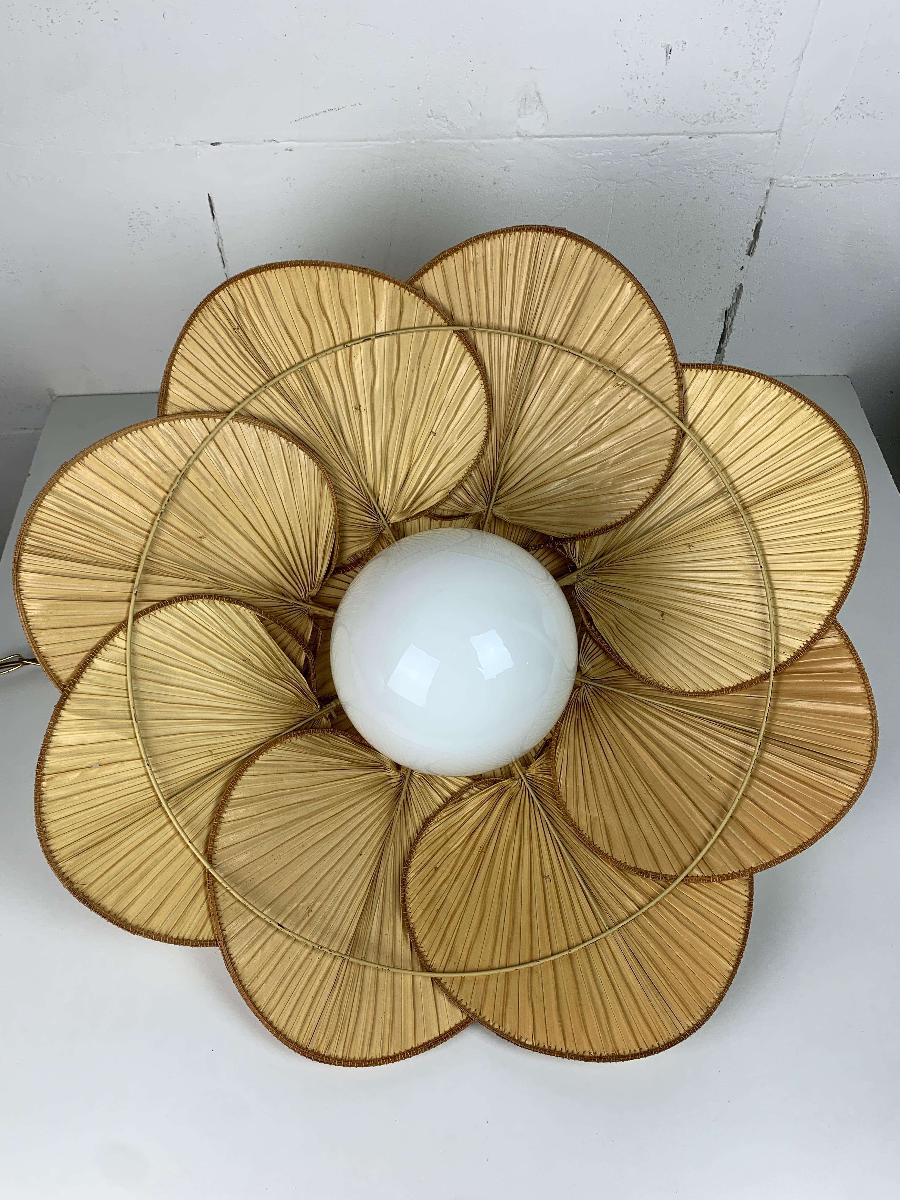 Gran lámpara de techo colgante estilo ventilador Uchiwa, 1975 Moderno de mediados de siglo en venta