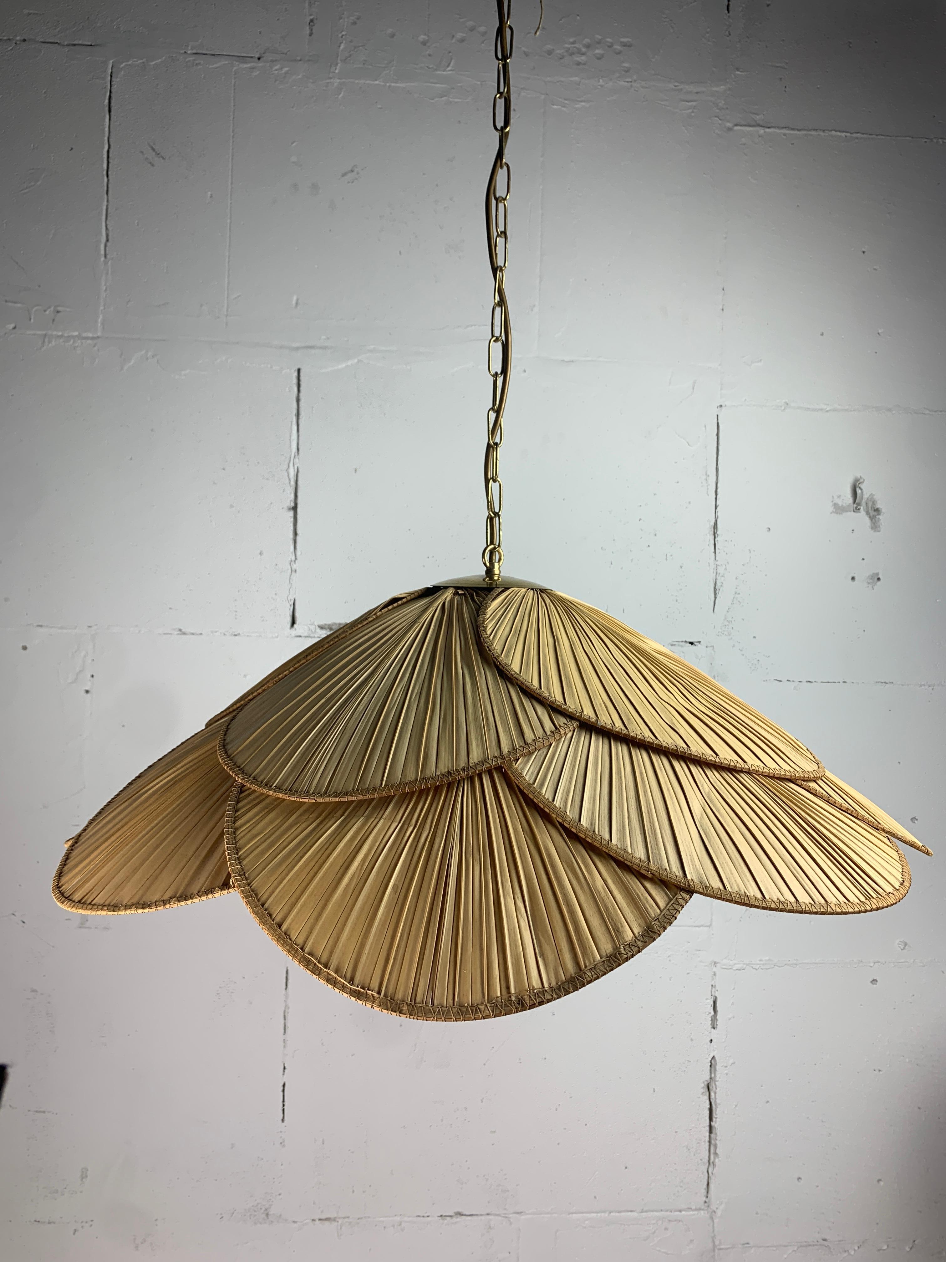 Gran lámpara de techo colgante estilo ventilador Uchiwa, 1975 Austríaco en venta
