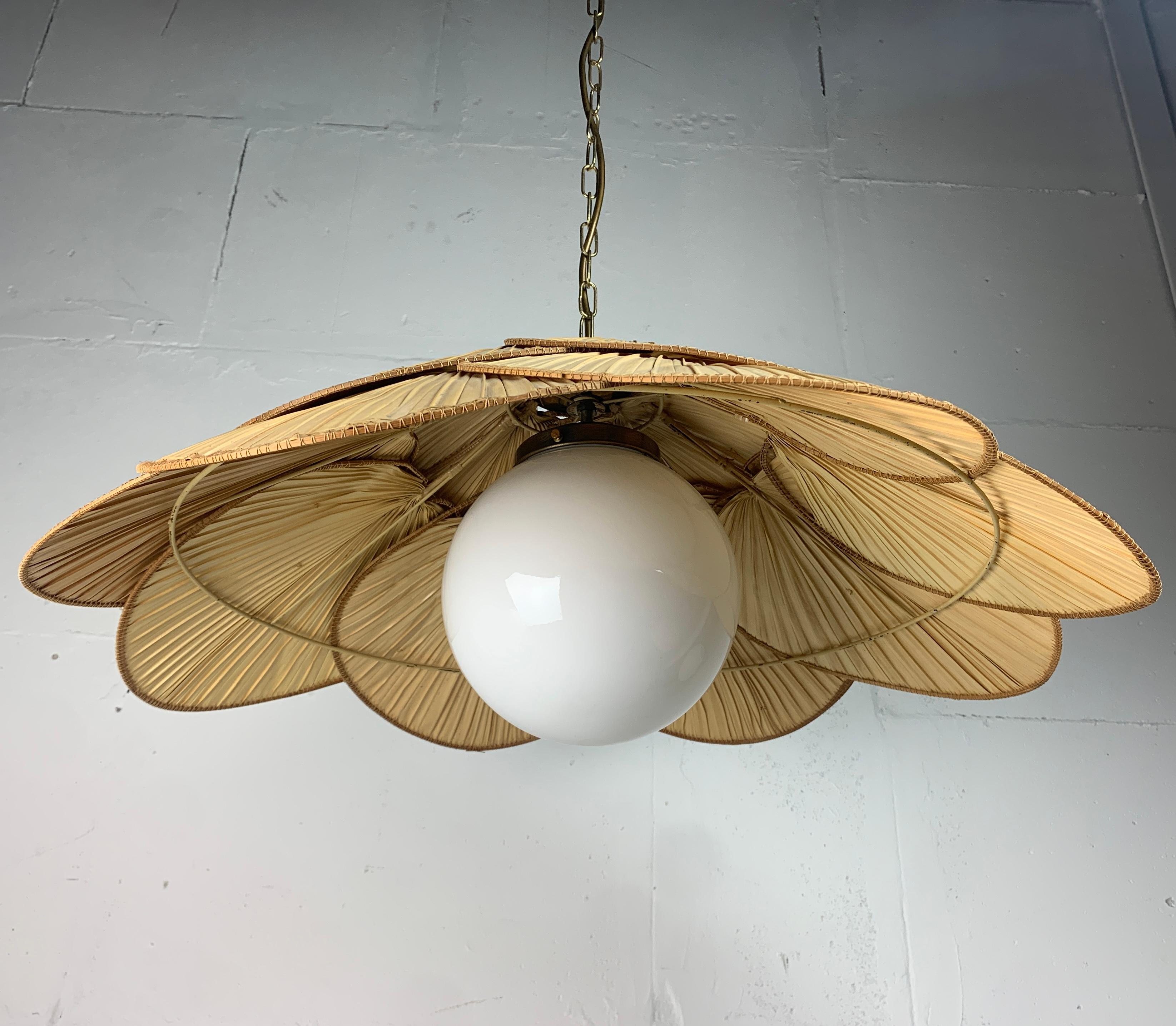 Gran lámpara de techo colgante estilo ventilador Uchiwa, 1975 en venta 2
