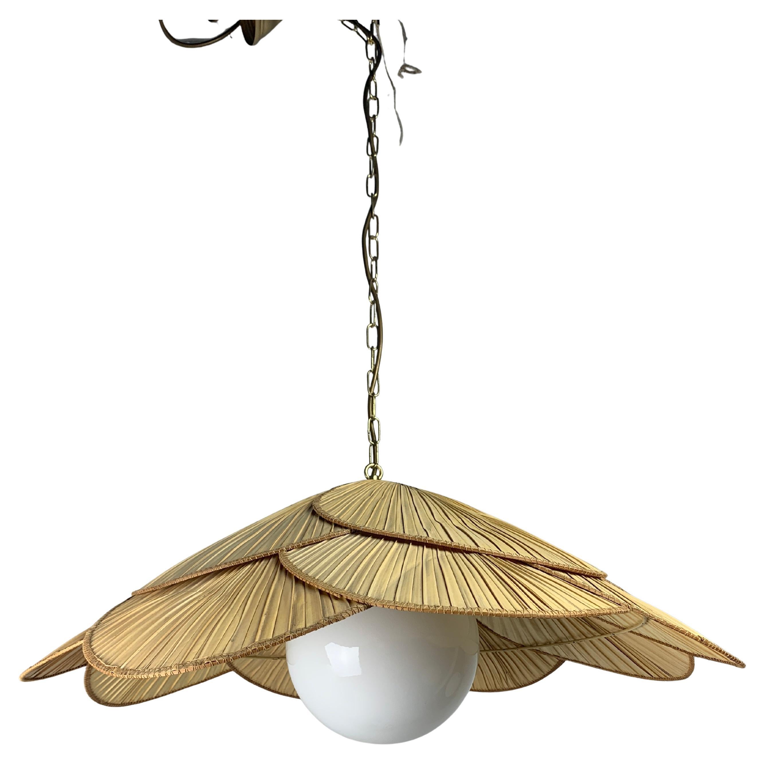 Gran lámpara de techo colgante estilo ventilador Uchiwa, 1975