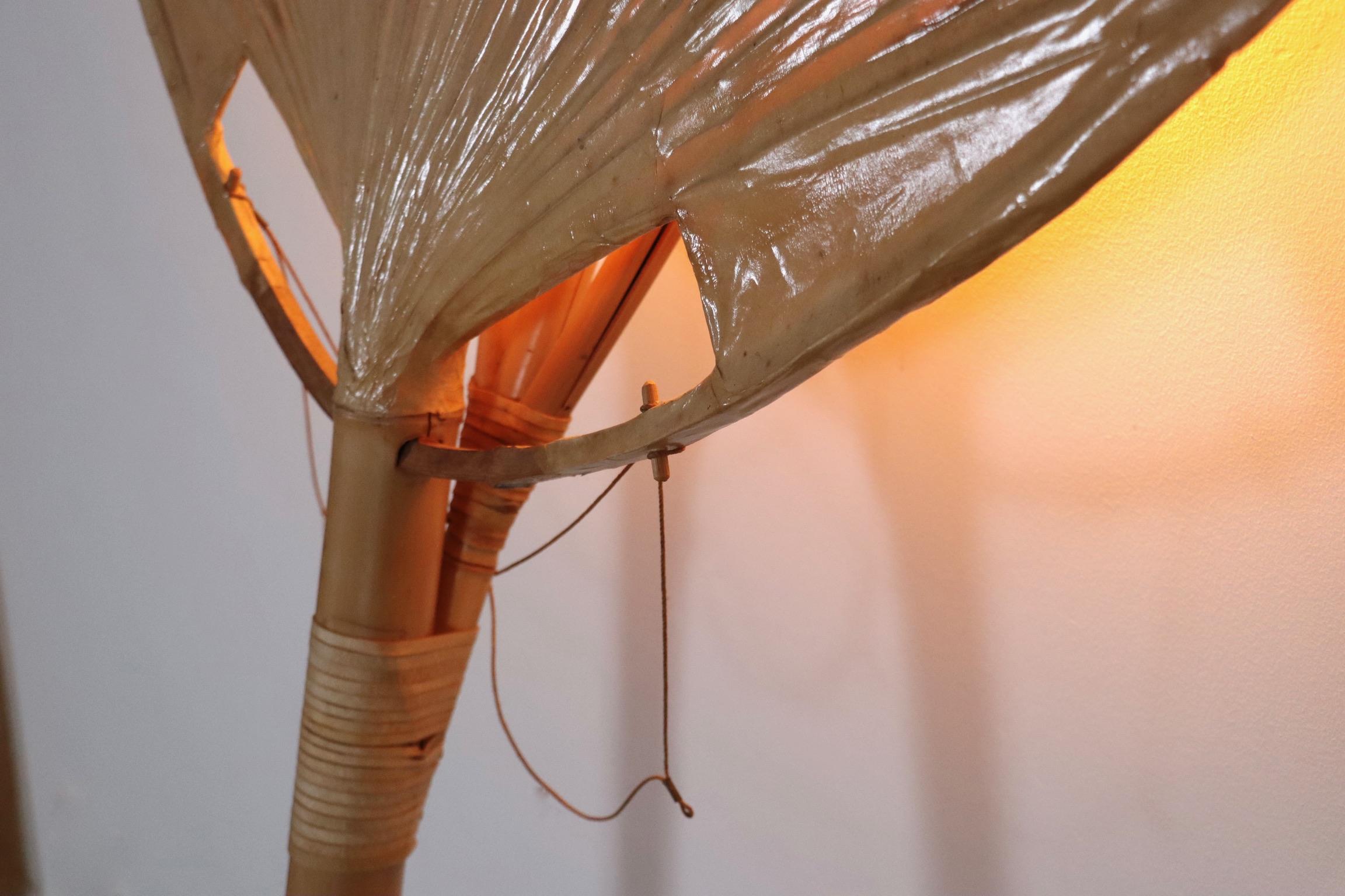 Late 20th Century Large Uchiwa Floor Lamp By Ingo Maurer For M Design , Germany 1977
