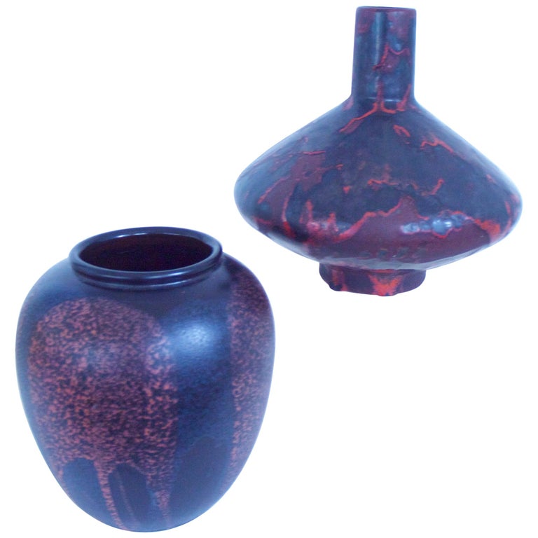 Large UFO by Otto Keramik Vase by Steuler 'Labelled' 1980 Drip Glaze For Sale at 1stdibs