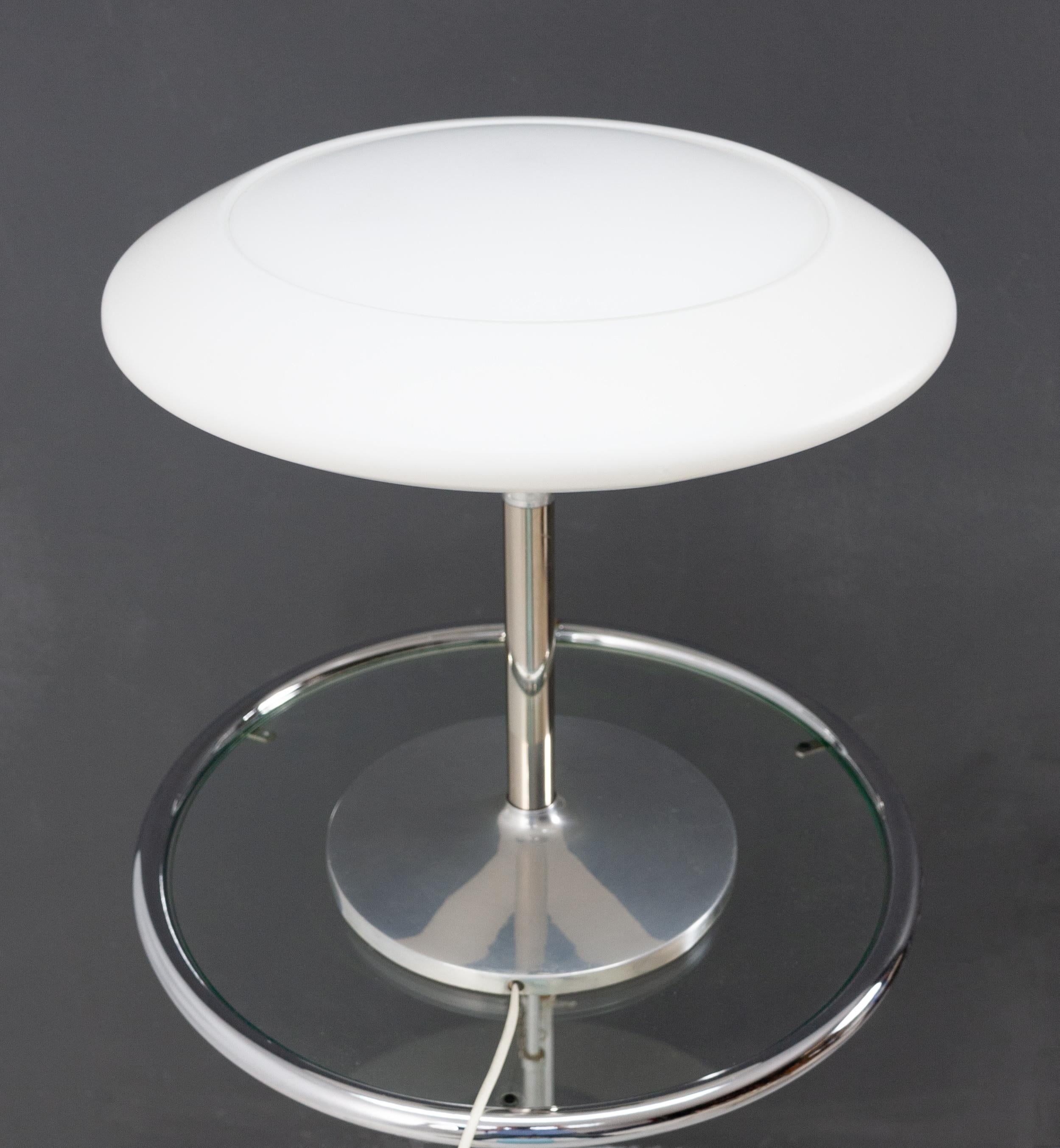 Opaline Glass Large Peil & Putzler UFO Table Lamp, 1970s, 