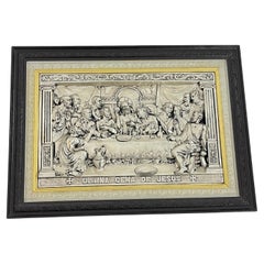 Grande "Ultima Cena De Jesus" Made in Italy Metallo placcato in argento 1960