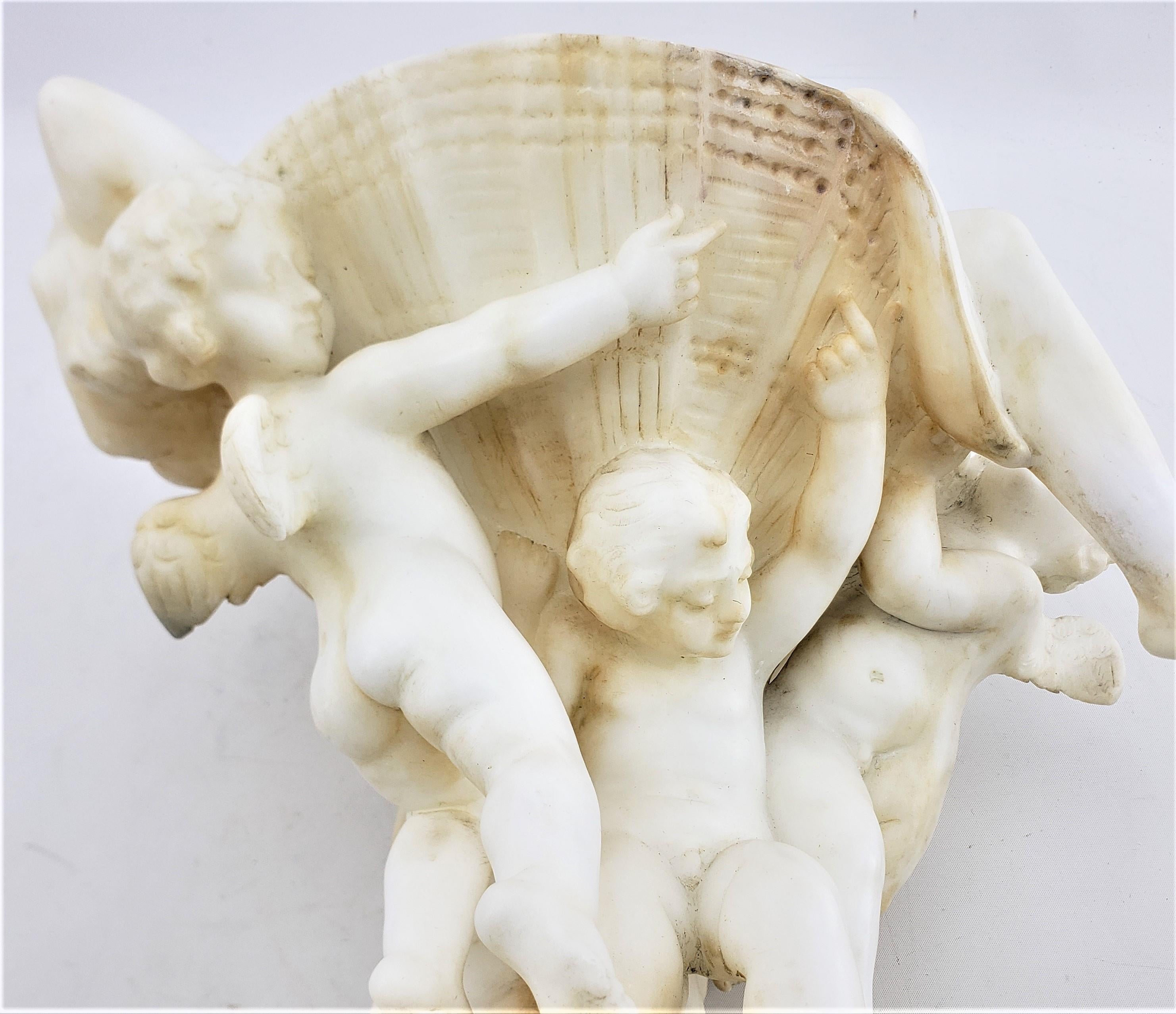 Large Umberto Stiaccini Carved Alabaster 'La Perla' Lighted Sculpture or Lamp For Sale 5