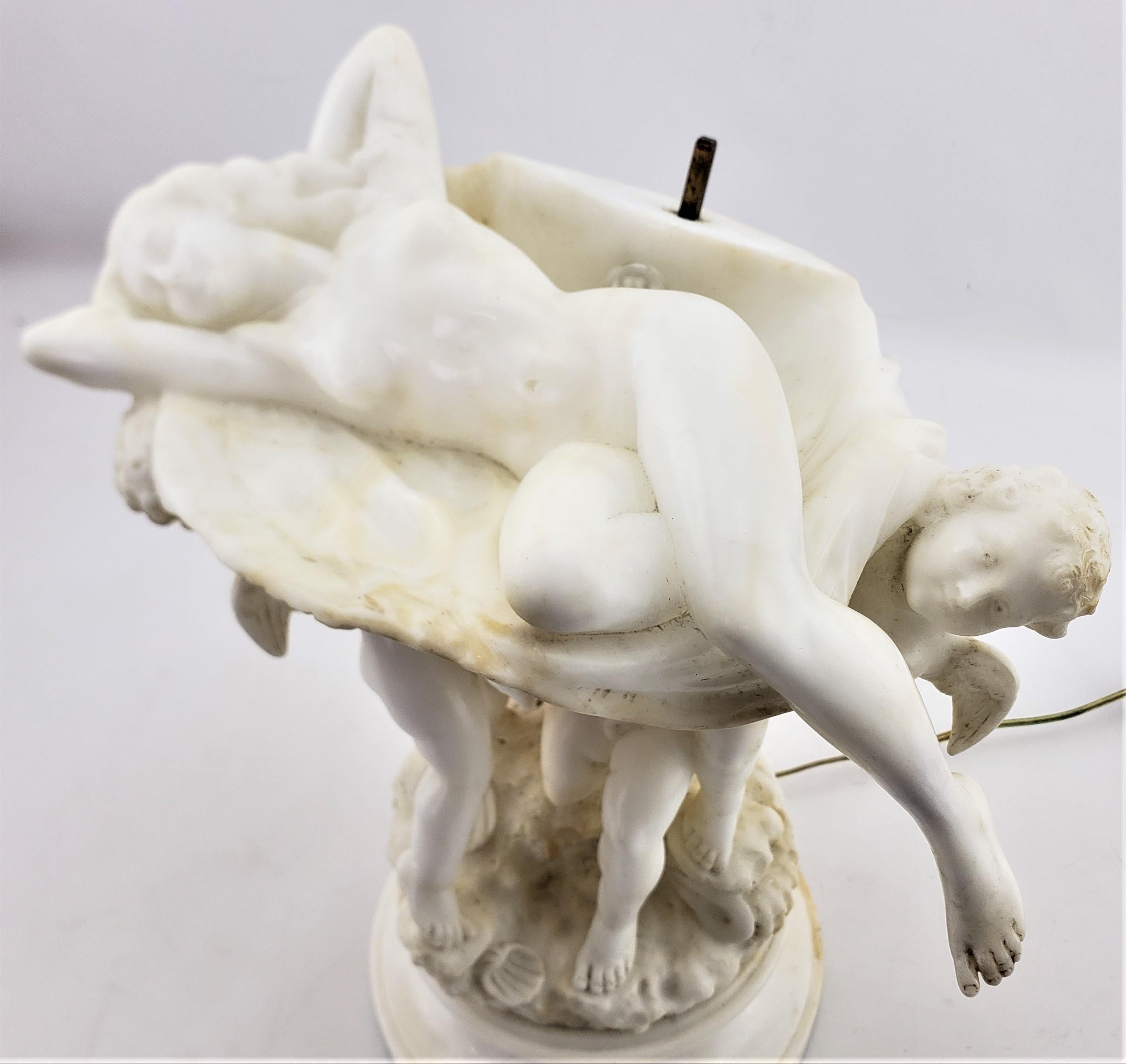 Large Umberto Stiaccini Carved Alabaster 'La Perla' Lighted Sculpture or Lamp For Sale 7