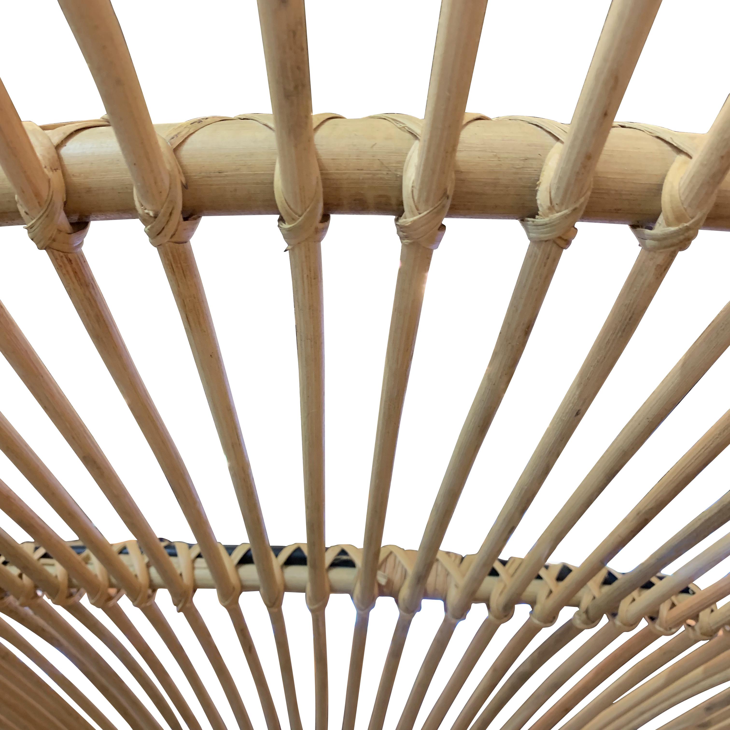 Indonesian Large Umbrella Shaped Bamboo Chandelier, Indonesia, Contemporary For Sale